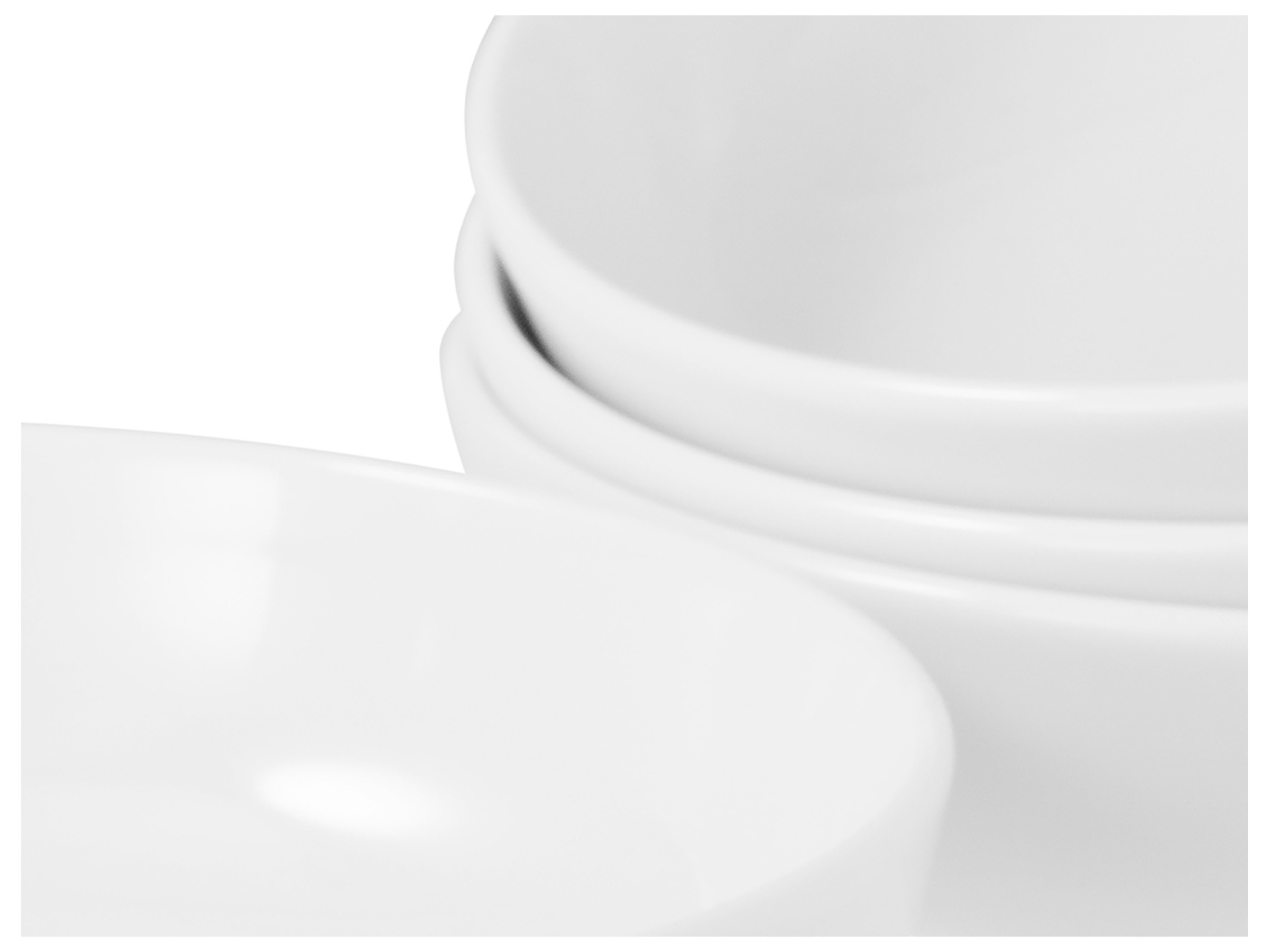 CreaTable Schale »Allround Weiss, Poke Bowl 21 cm 4-tlg«, 4 tlg., aus Porzellan, Daily Use, Zeitlos