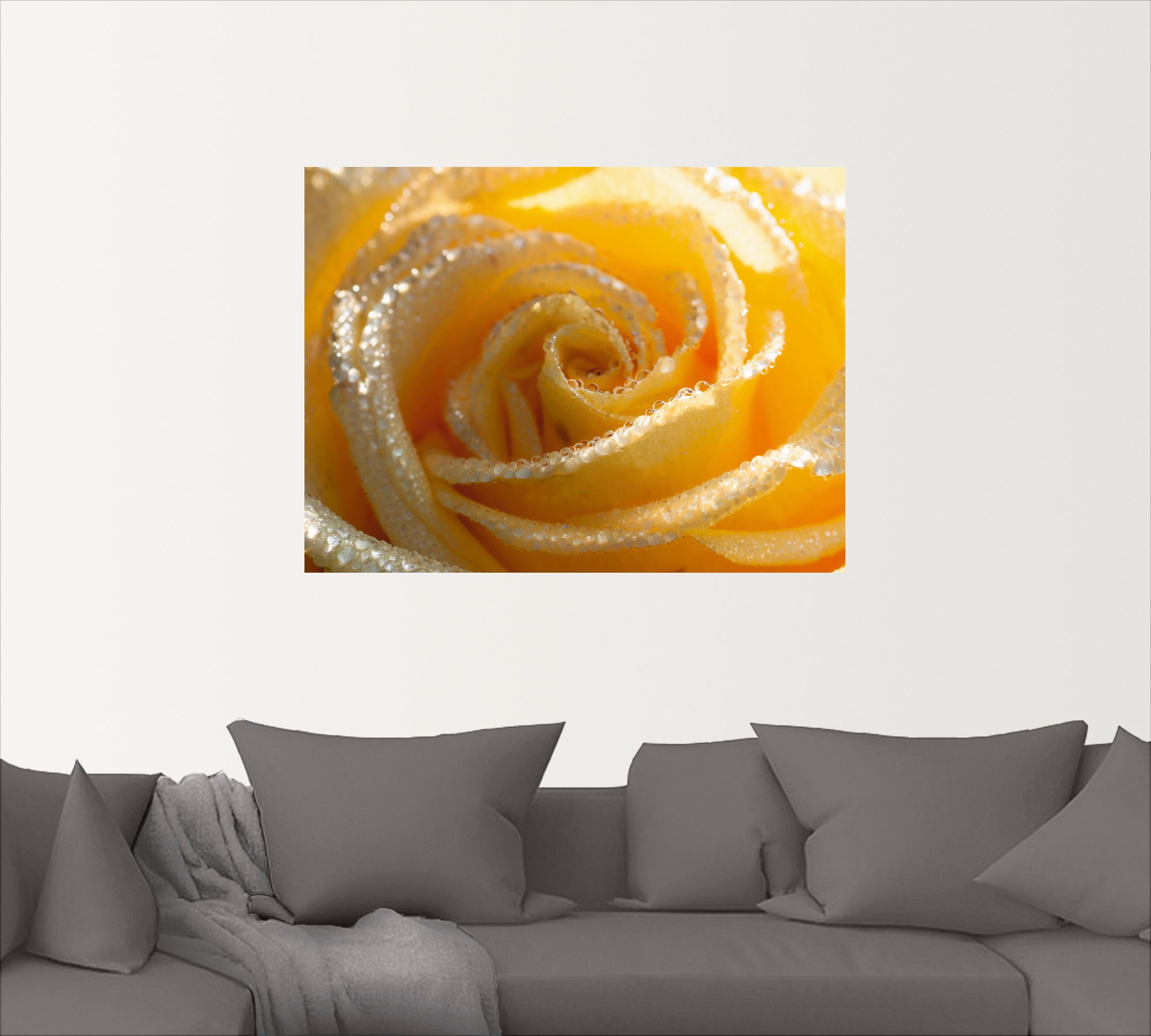 Artland Wandbild »Gelbe Rose Makro«, Blumen, (1 St.), als Leinwandbild, Wandaufkleber in verschied. Größen