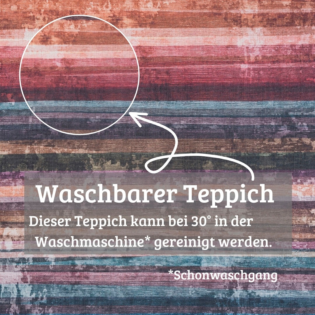 my home Teppich »Nivah Lagerräumung«, rechteckig, 8 mm Höhe, Flachgewebe, modern gestreift, In- und Outdoor geeignet