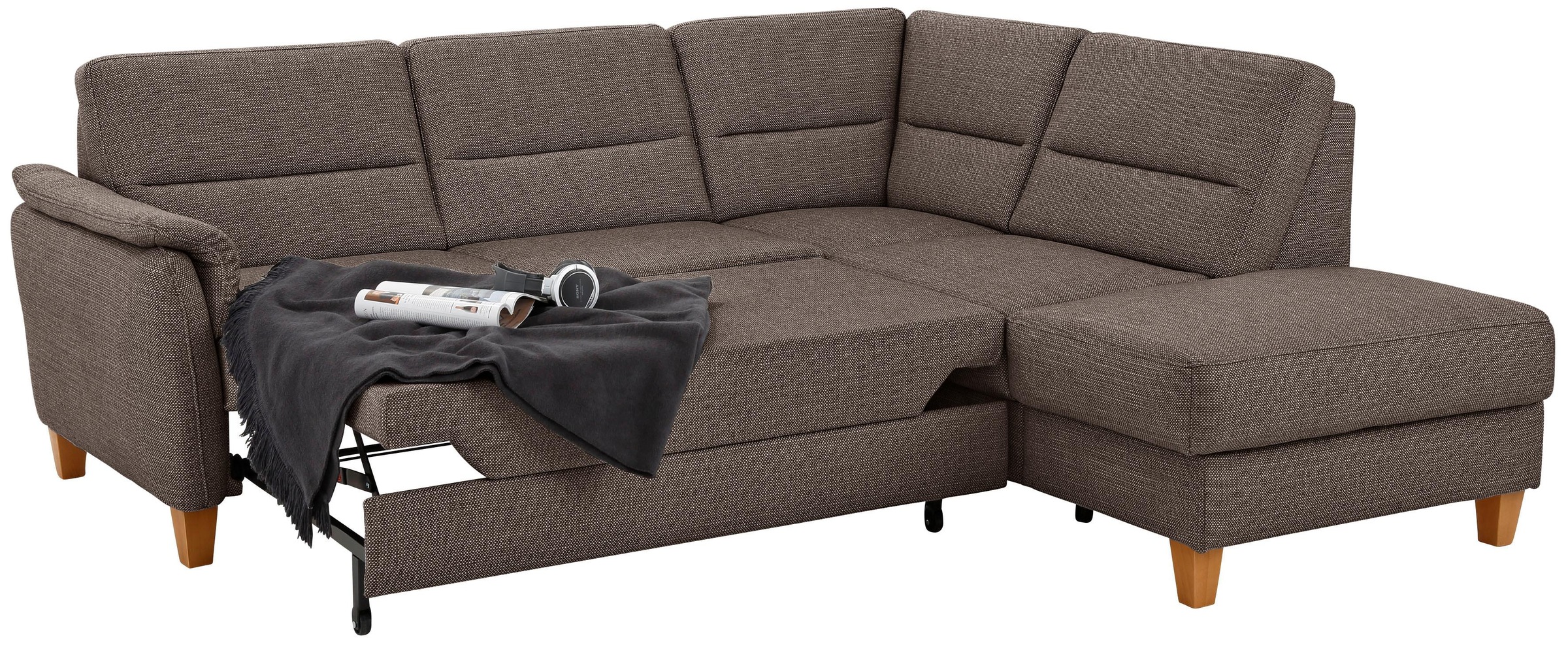 Home affaire Ecksofa »Palmera L-Form«, Federkern, wahlweise mit Bettfunktion und mit/ohne Stauraum