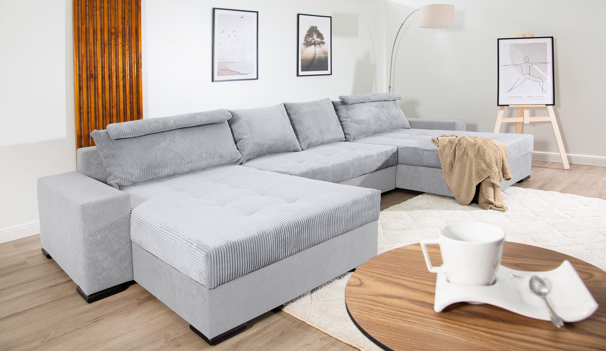 COLLECTION AB Wohnlandschaft »XXXL-Josy Relax U-Form Breite 352 cm, mit 2 gleich großen Recamieren«, inkl. Bettfunktion, Bettkasten, mit 4 Rückenkissen in zwei Größen