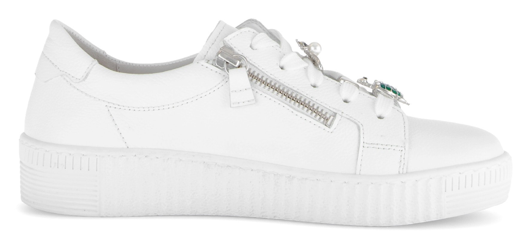 Gabor Plateausneaker, Freizeitschuh, Halbschuh, Schnürer mit edlen Schmuck-Motiven