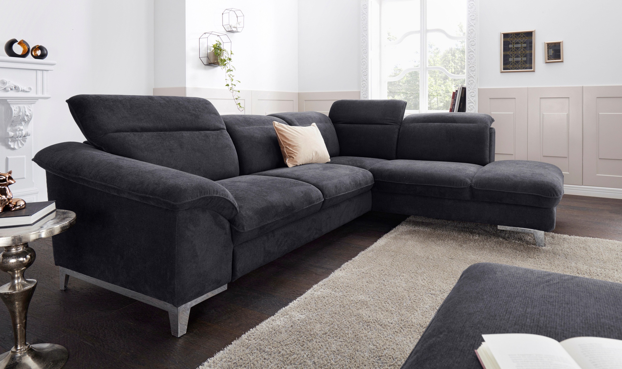 COTTA Ecksofa »Teresa L-Form«, mit Kopfteilverstellung, wahlweise mit Bettfunktion