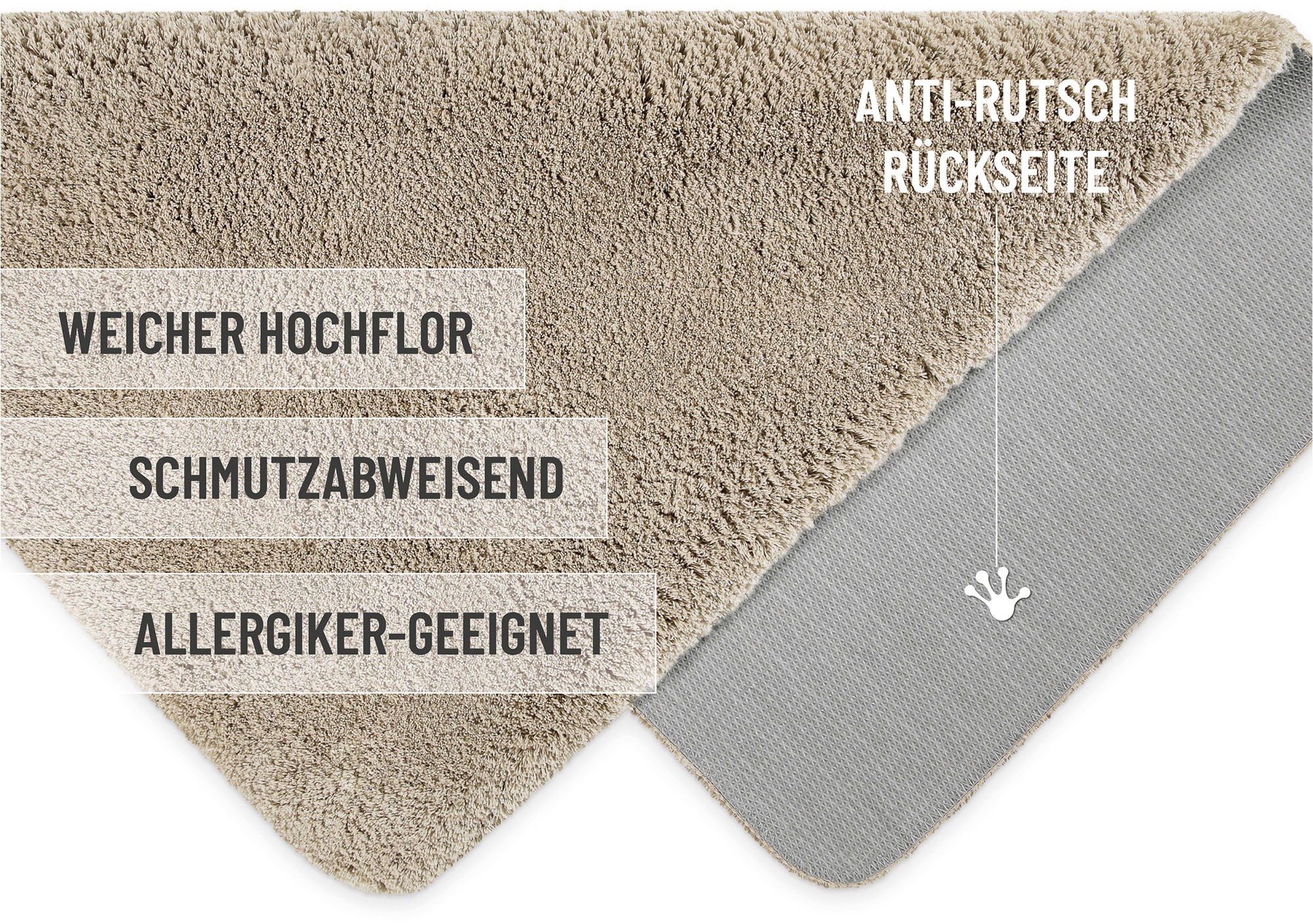 Homie Living Badematte »Porto Azzurro«, rutschhemmend beschichtet, fußbodenheizungsgeeignet-schnell trocknend, Badteppich, uni, rechteckig & rund, waschbar, Badezimmerteppich