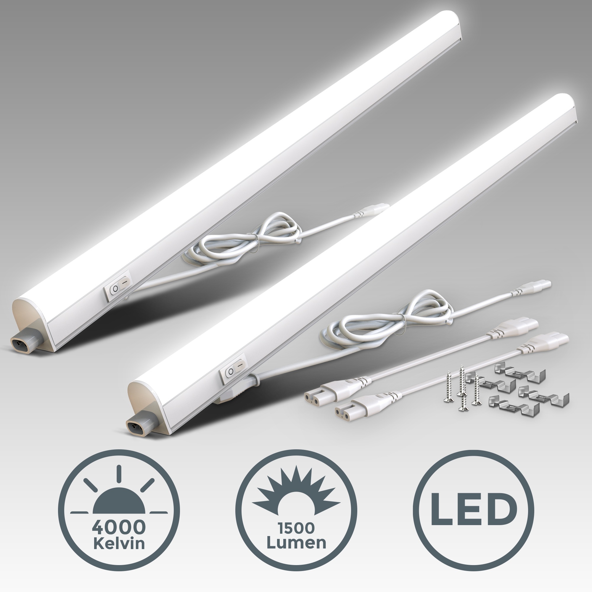 B.K.Licht Unterschrankleuchte, 2er Set, Kunststoff, weiß, inkl. je 1 x LED- günstig online kaufen