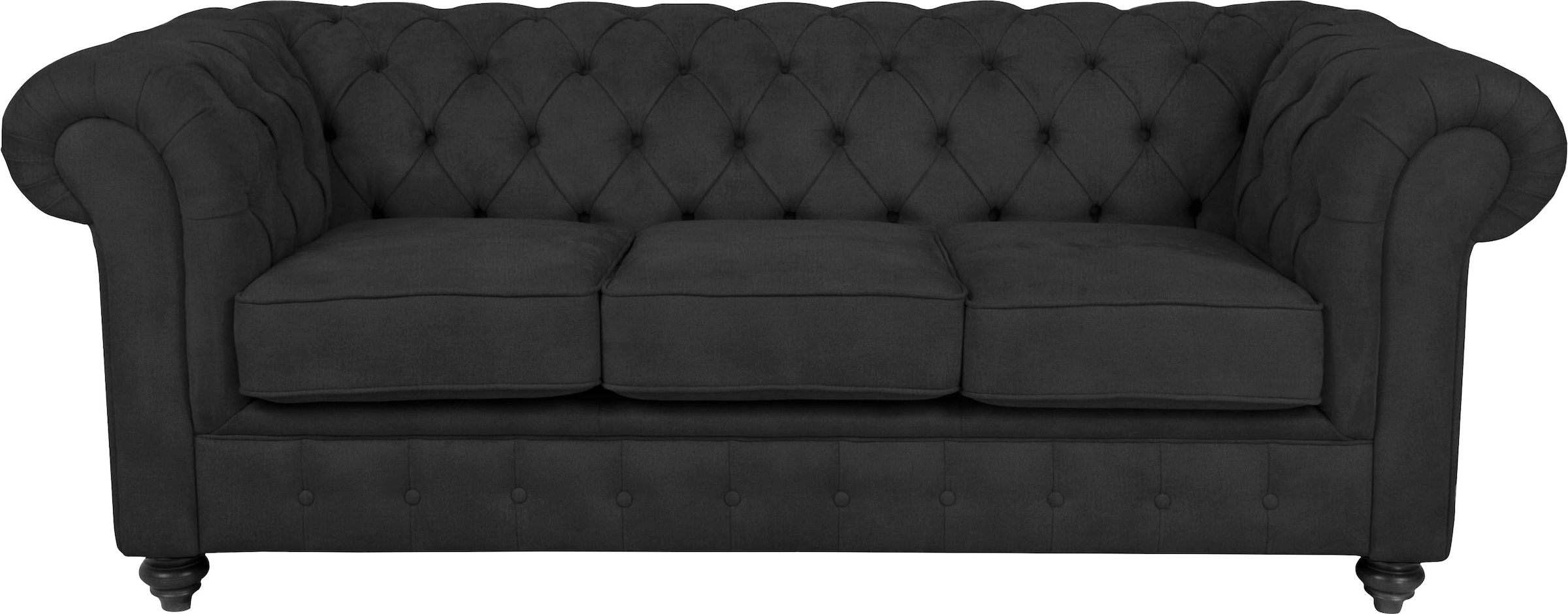 Home affaire Chesterfield-Sofa »Duc 3-Sitzer«, hochwertige Knopfheftung im Rücken, Samtoptik mit changierender Optik