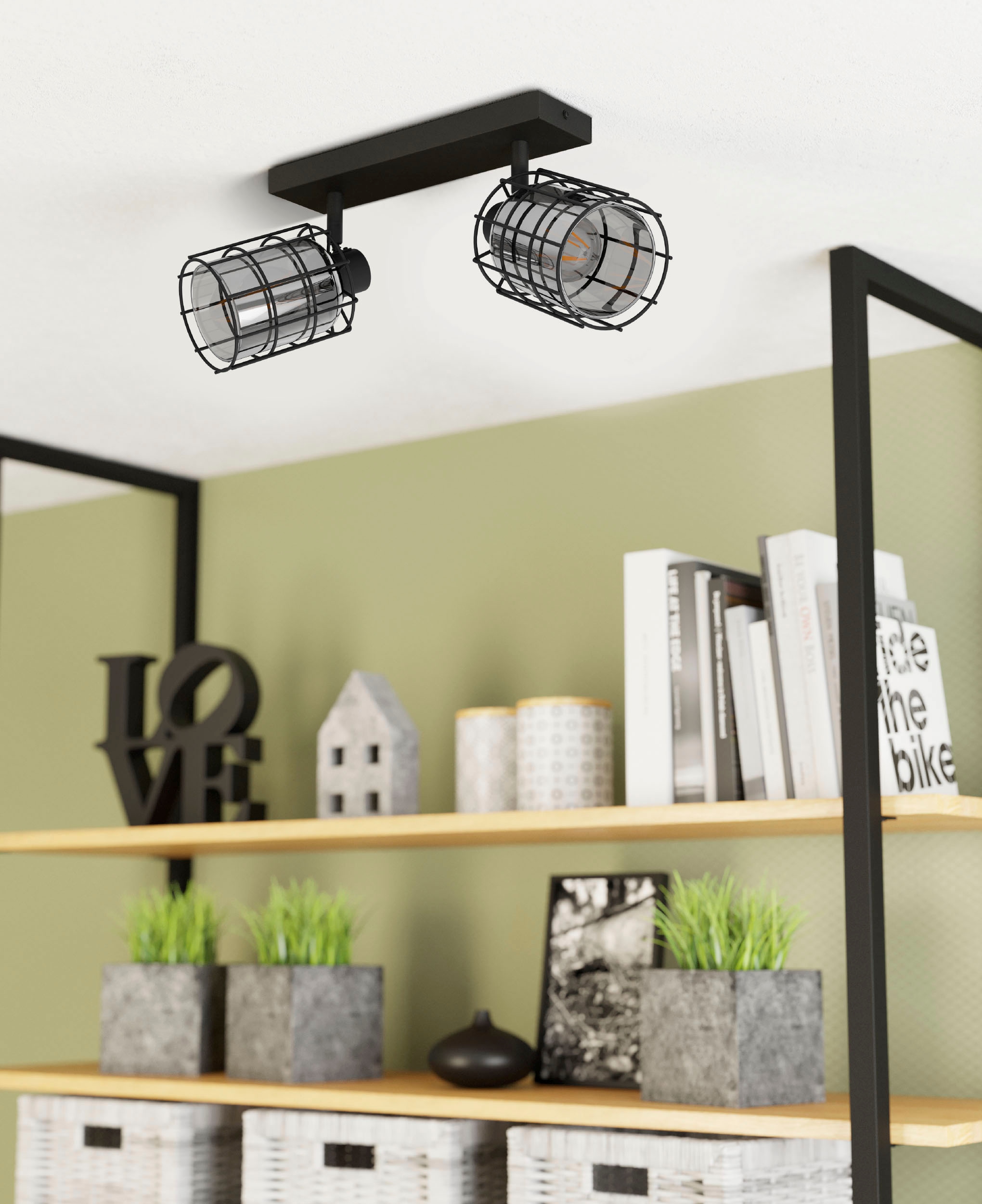 EGLO Deckenspot »CONSACA«, Leuchtmittel E27 | Leuchtmittel wechselbar-ohne Leuchtmittel, Deckenleuchte, industrial, Retro Deckenstrahler, Wohnzimmerlampe