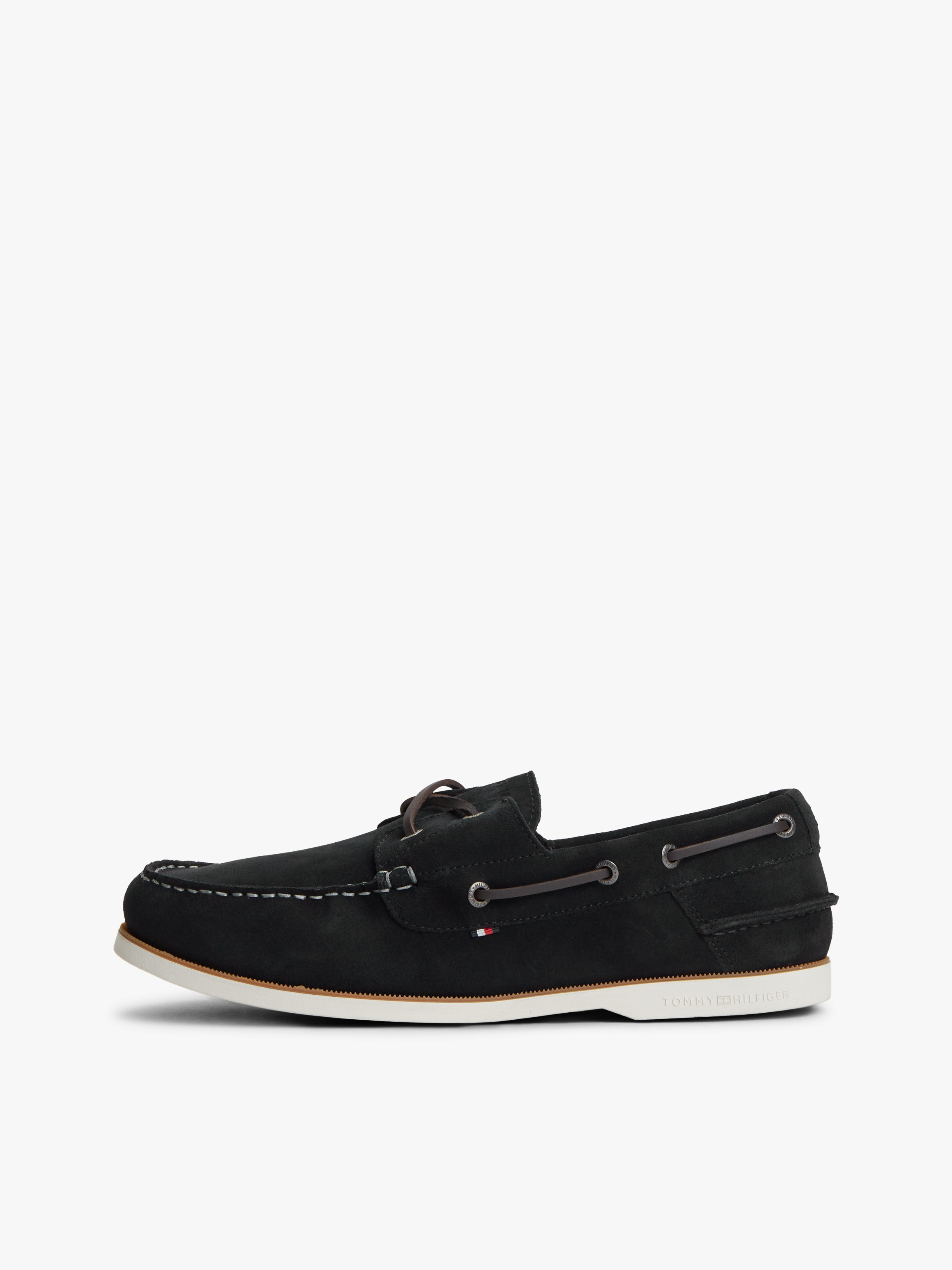 Tommy Hilfiger Bootsschuh »TH BOAT SHOE CORE SUEDE«  , Casualschuh, Freizeitschuh, Schnürer mit Bänder-Durchzügen