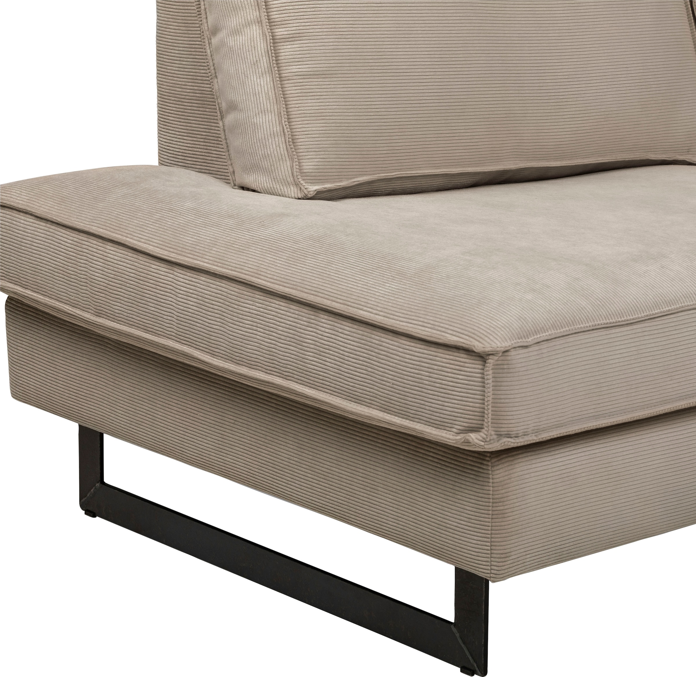 Places of Style Wohnlandschaft »Pinto, 350 cm, U-Form, XXL, mit Ottomanen«, Cord, Feincord, Luxus-Microfaser Leder und Chenille