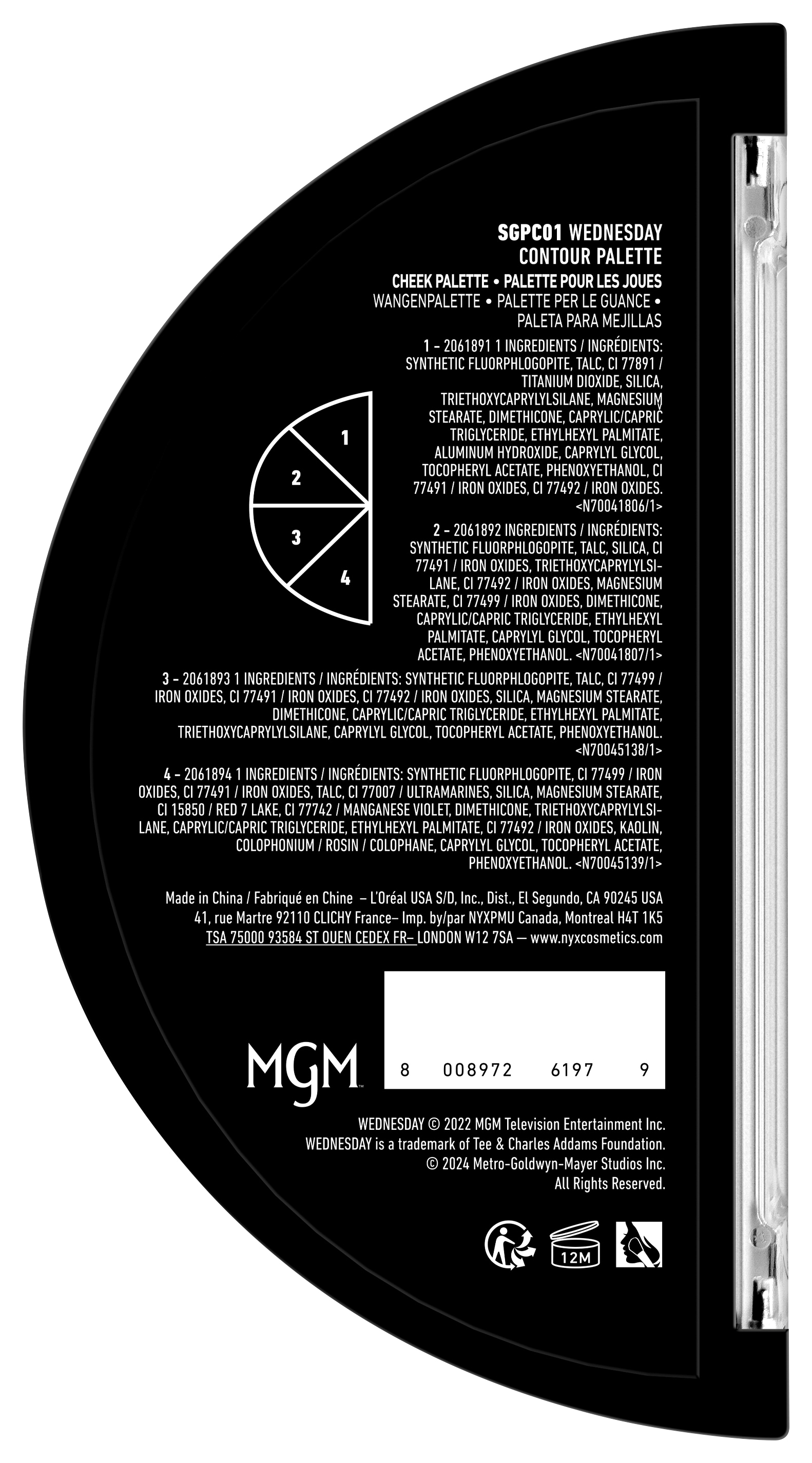 NYX Puder »NYX Professional Makeup Wednesday Stained Glass Palette Contour«