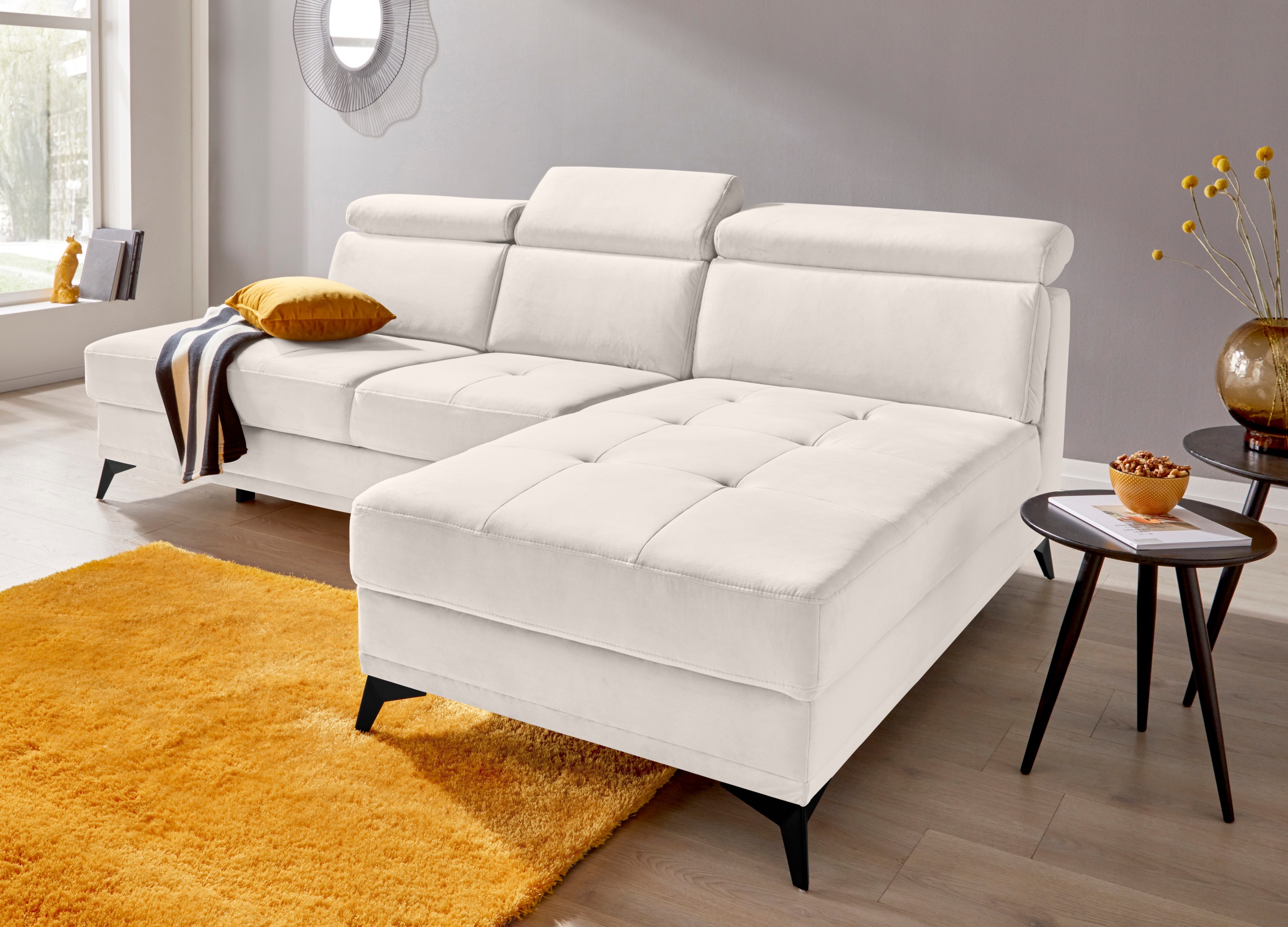 Home affaire Ecksofa »Cardiz L-Form« inkl.Kopfteilverstellung und Federkern günstig online kaufen