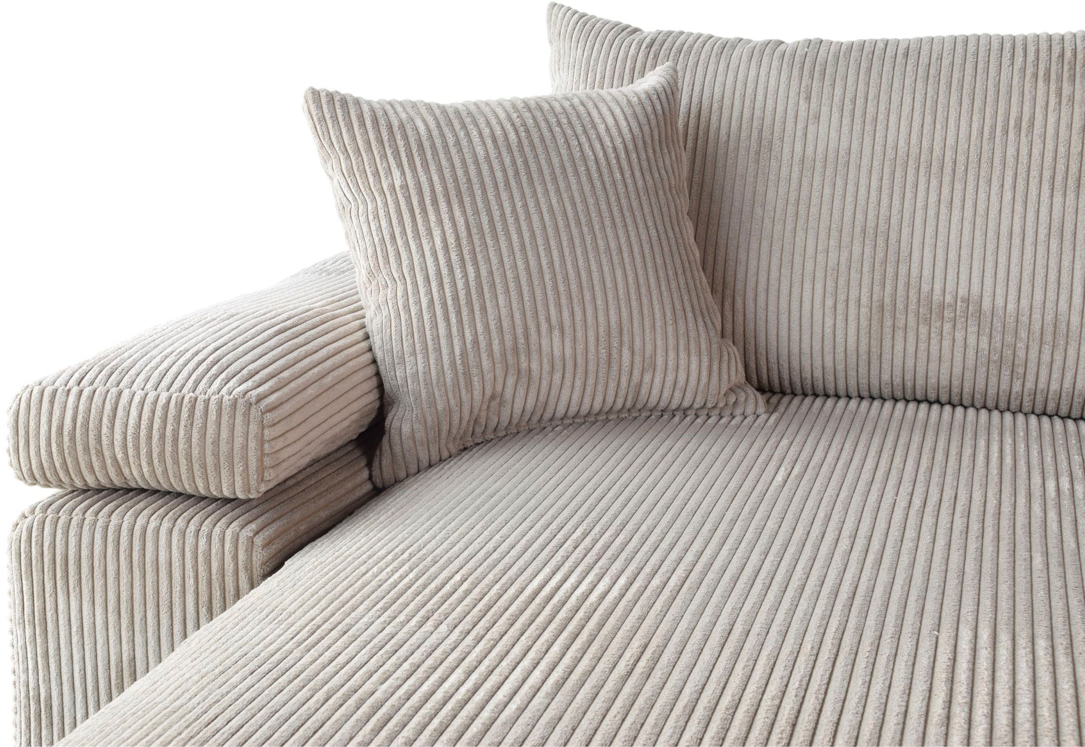 OTTO home Wohnlandschaft »Cosy U-Form, B: 309 cm, Sitzaufbau im Sandwich-Federkern« 2 Zierkissen, Mega-Sofa, Cord oder Struktur weich, Kaltschaumauflage