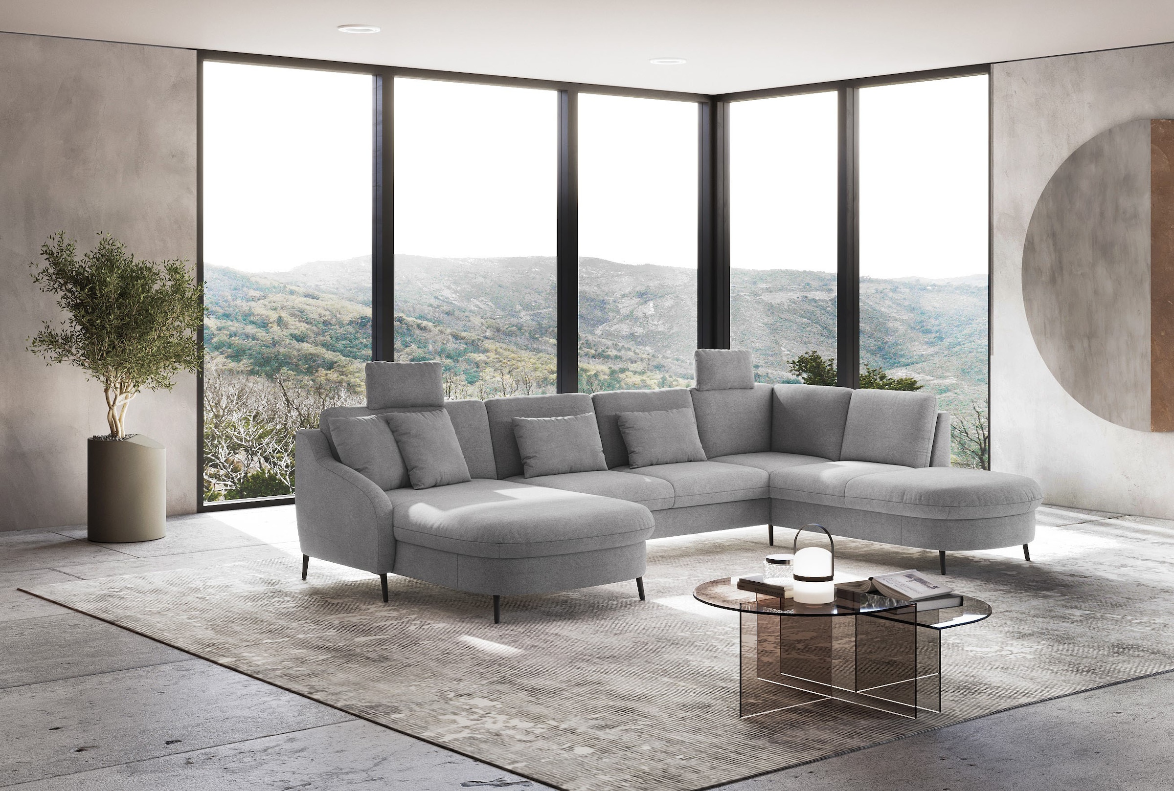 sit&more Wohnlandschaft »Soul U-Form«, wahlweise mit Bettfunktion und Bettkasten oder Schubkasten