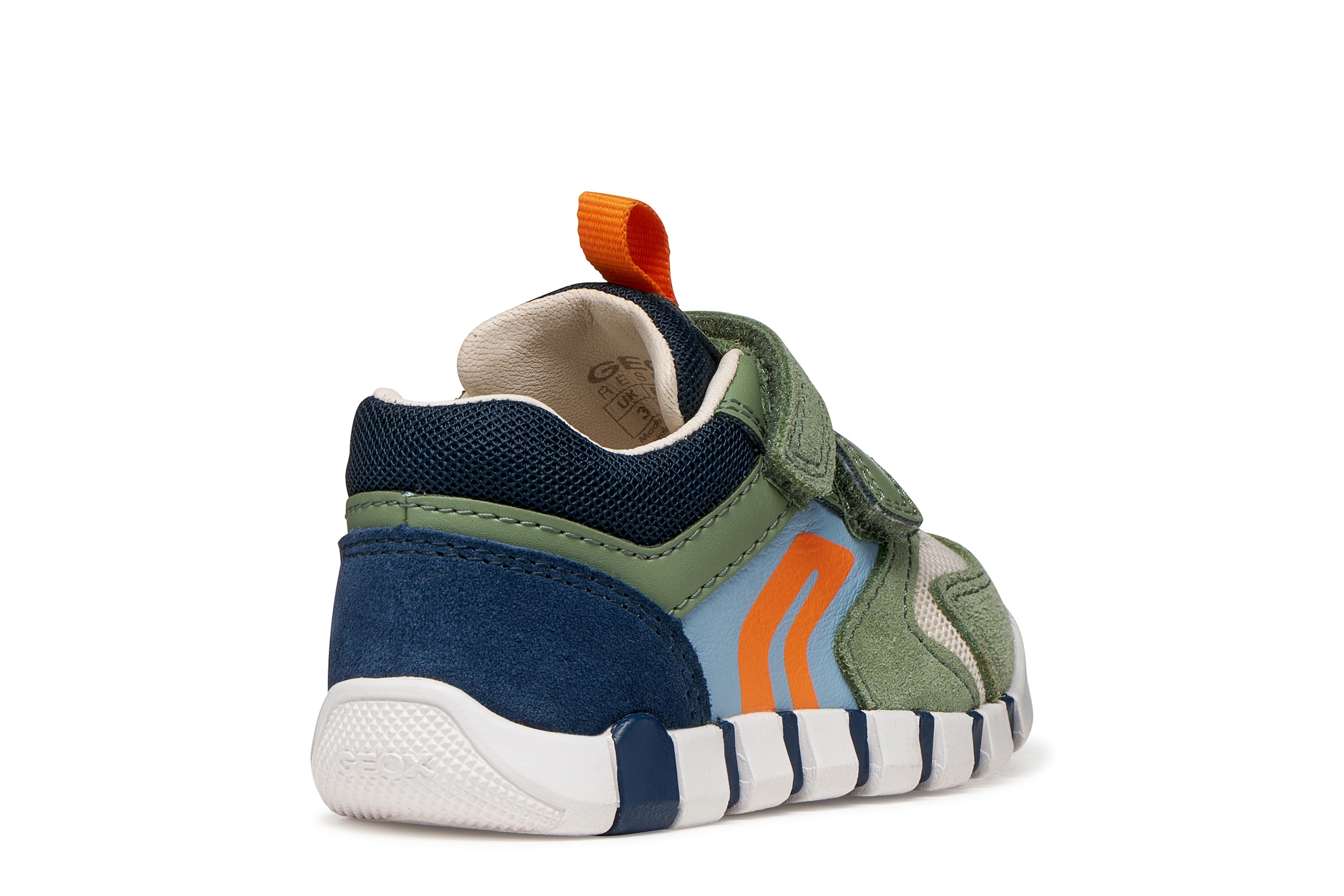 Geox Lauflernschuh »B IUPIDOO BOY«  Babyschuh mit farbigen Besätzen, Größenschablone zum Download