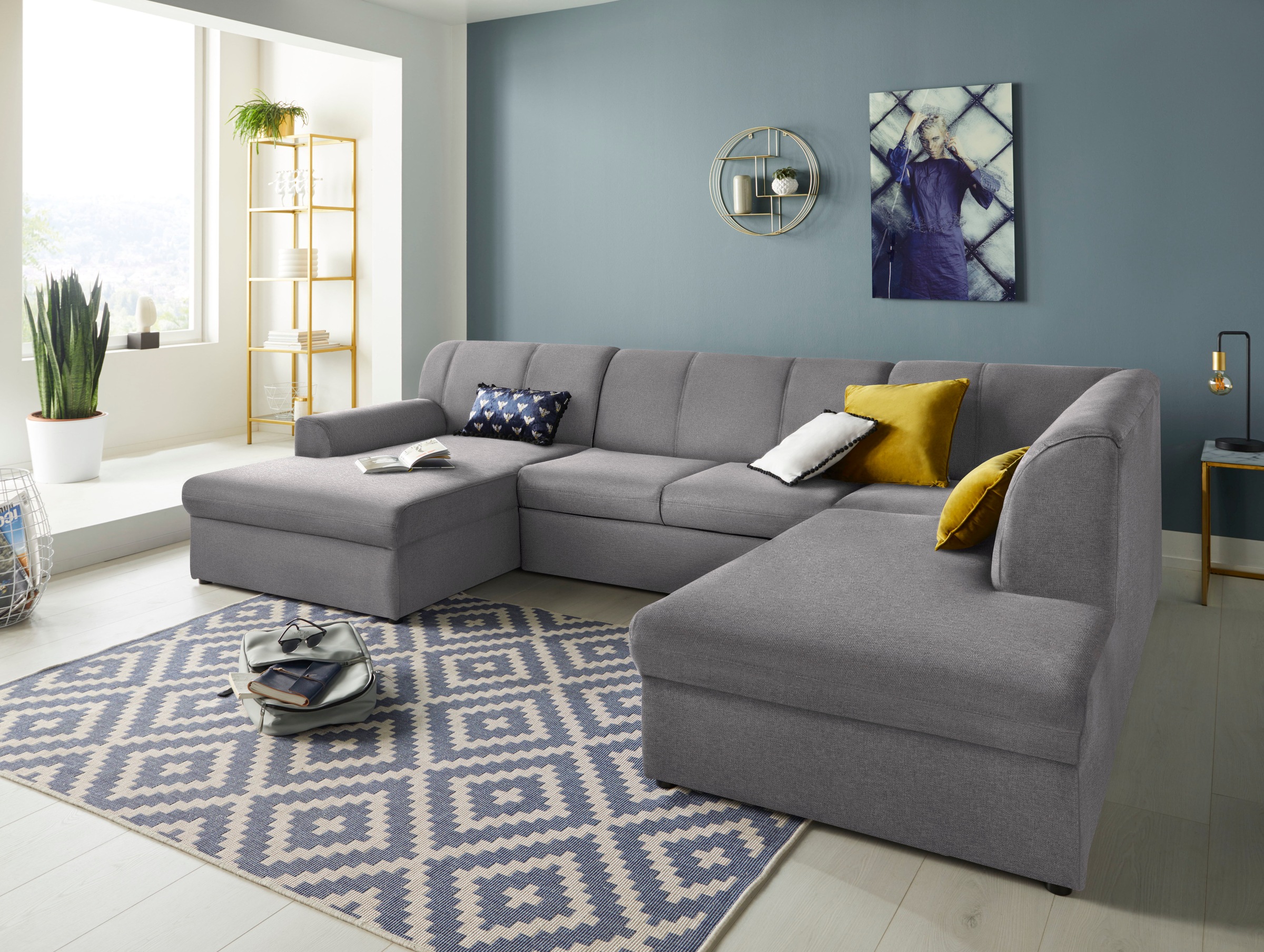 DOMO collection Wohnlandschaft "Topper, elegant und zeitlos, komfortabel, U günstig online kaufen