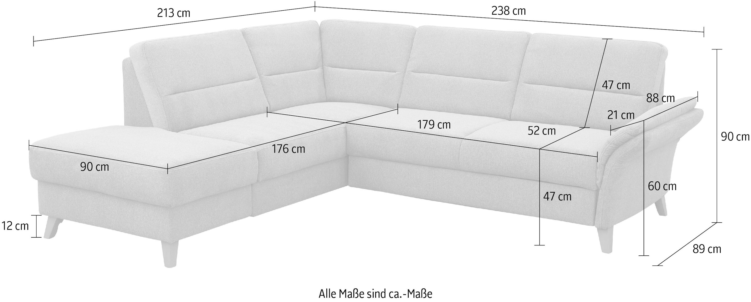 Home affaire Ecksofa »Westerland L-Form« Federkern-Polsterung, wahlweise mit Bettfunktion, Bettkasten