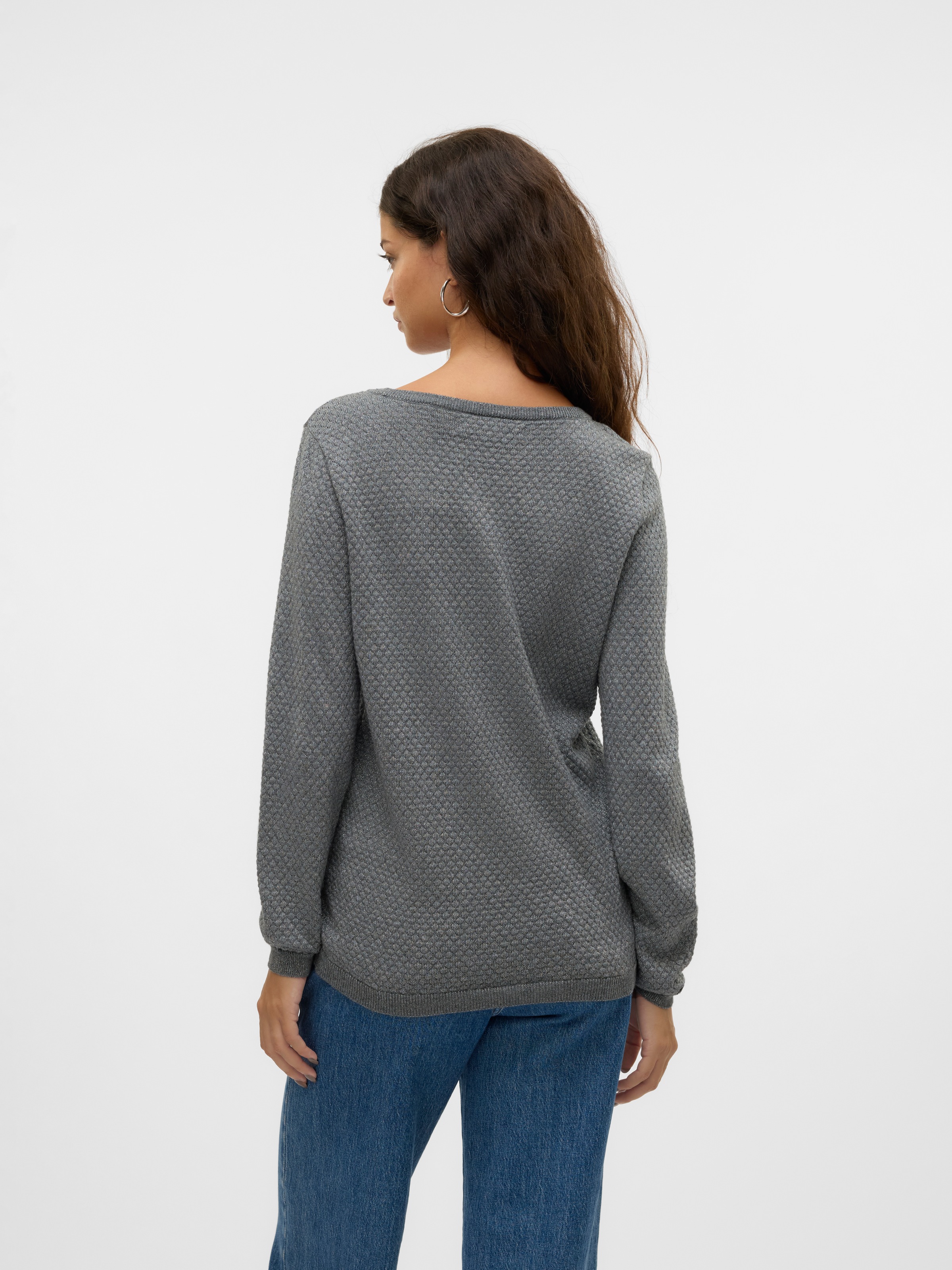 Vero Moda Rundhalspullover »VMCARE SHINE LS O-NECK PULLOVER«, mit leichtem Glitzereffekt