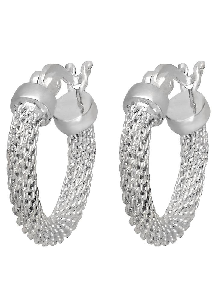 Firetti Paar Creolen »Schmuck Geschenk Silber 925 Strukturiert rhodiniert«