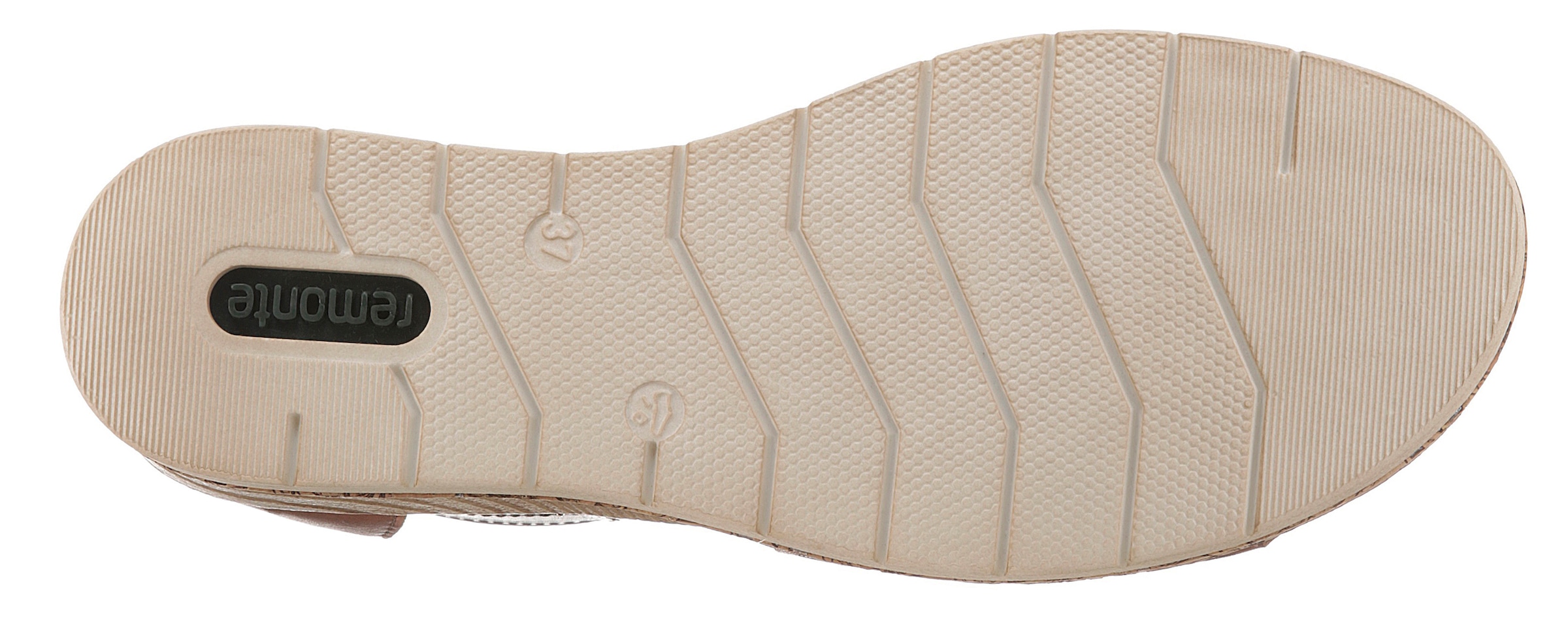 Remonte Keilsandalette, Sommerschuh, Sandale, Keilabsatz, mit floralem Laser-Muster