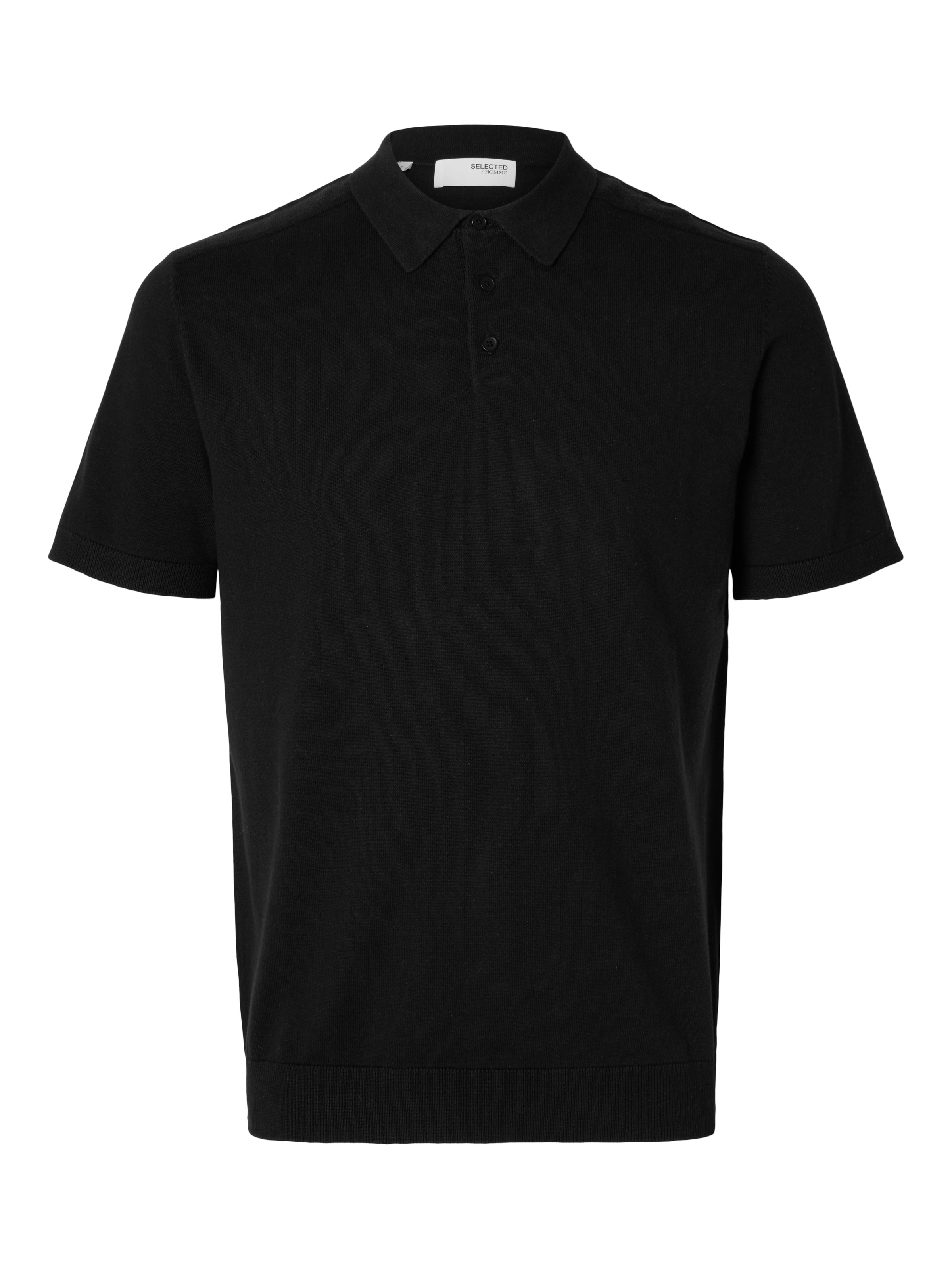 SELECTED Poloshirt »SLHBERG SS KNIT POLO NOOS« aus Feinstrick