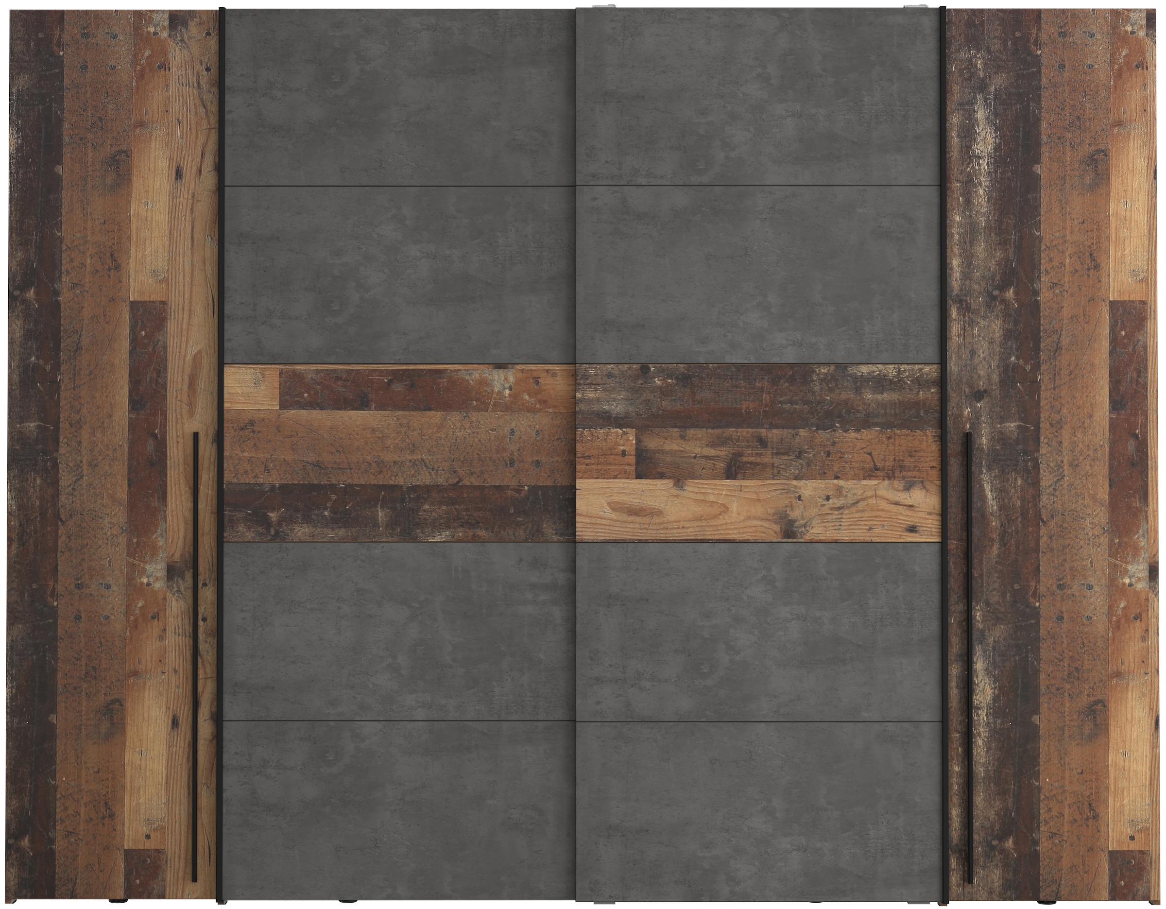 FORTE Kleiderschrank »Narago, OTTOs Choice, Kombischrank, TOPSELLER, Paneele  wechselbar« B/H/T ca. 270/210/61cm, Farbe Weiß auch mit Spiegeln,  Schwebetüren in Kombination mit Drehtüren, Made in Europe