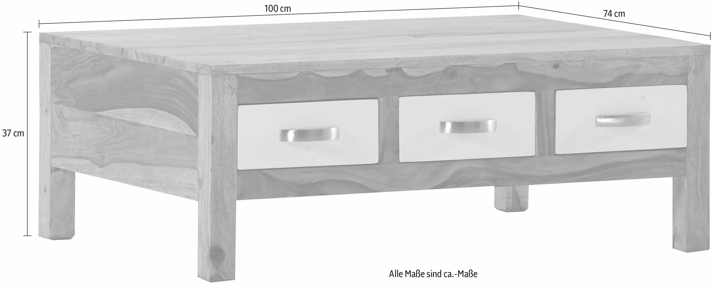 Gutmann Factory Couchtisch »Vienna«, mit drei Schubladen günstig online kaufen