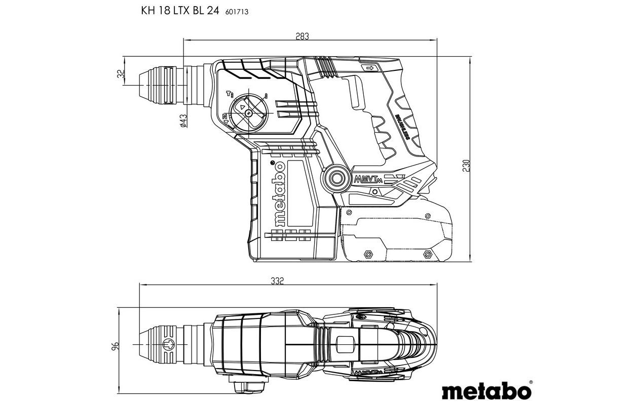metabo Akku-Meißelhammer »KH 18 LTX BL 24 18 V, Solo«