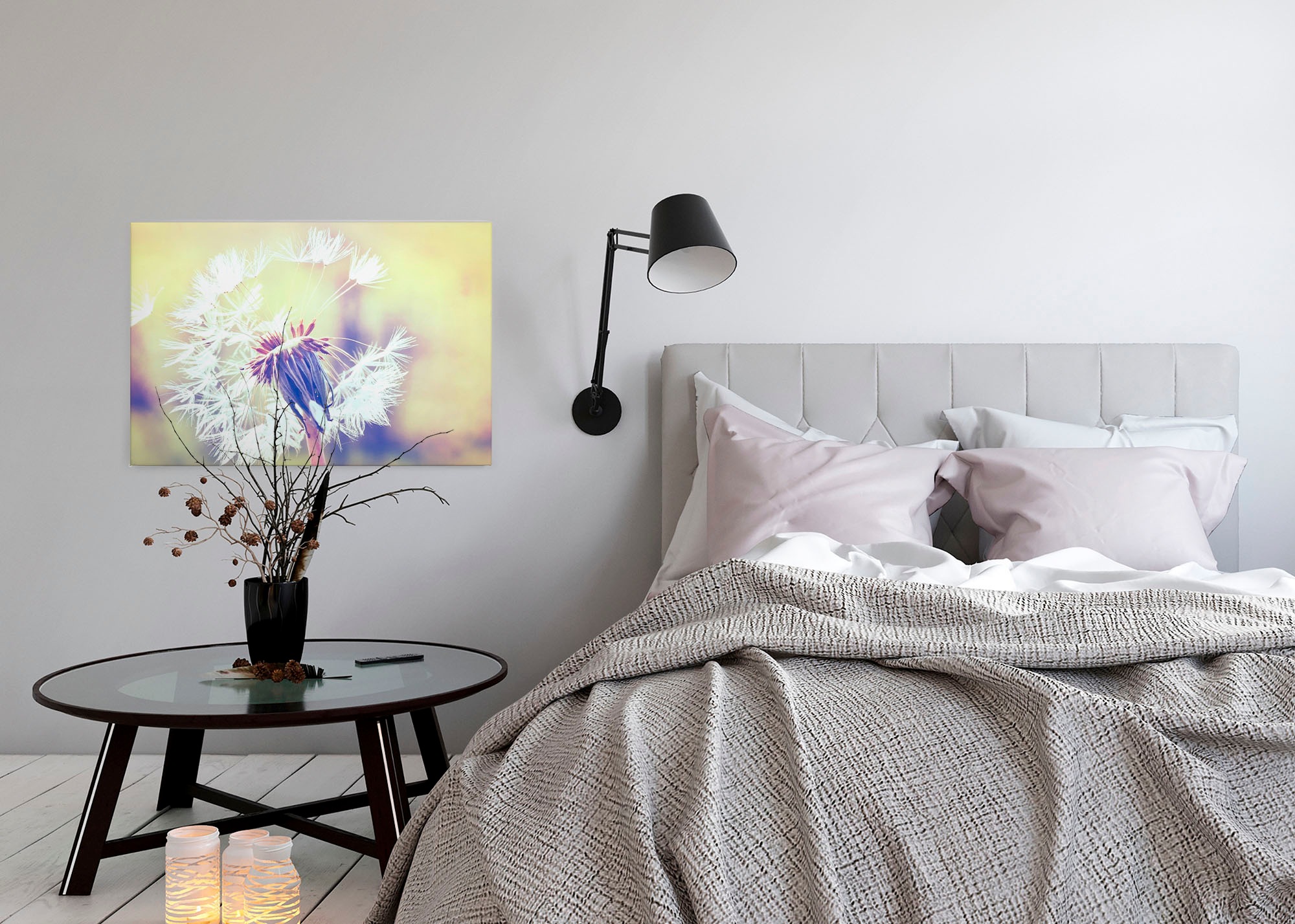 A.S. Création Leinwandbild »Dandelion«, Kunst-Gemälde-Kinder, (1 St.), Pusteblume Keilrahmen Leinwand-Bild Wohnzimmer modern Wandbild Kinder