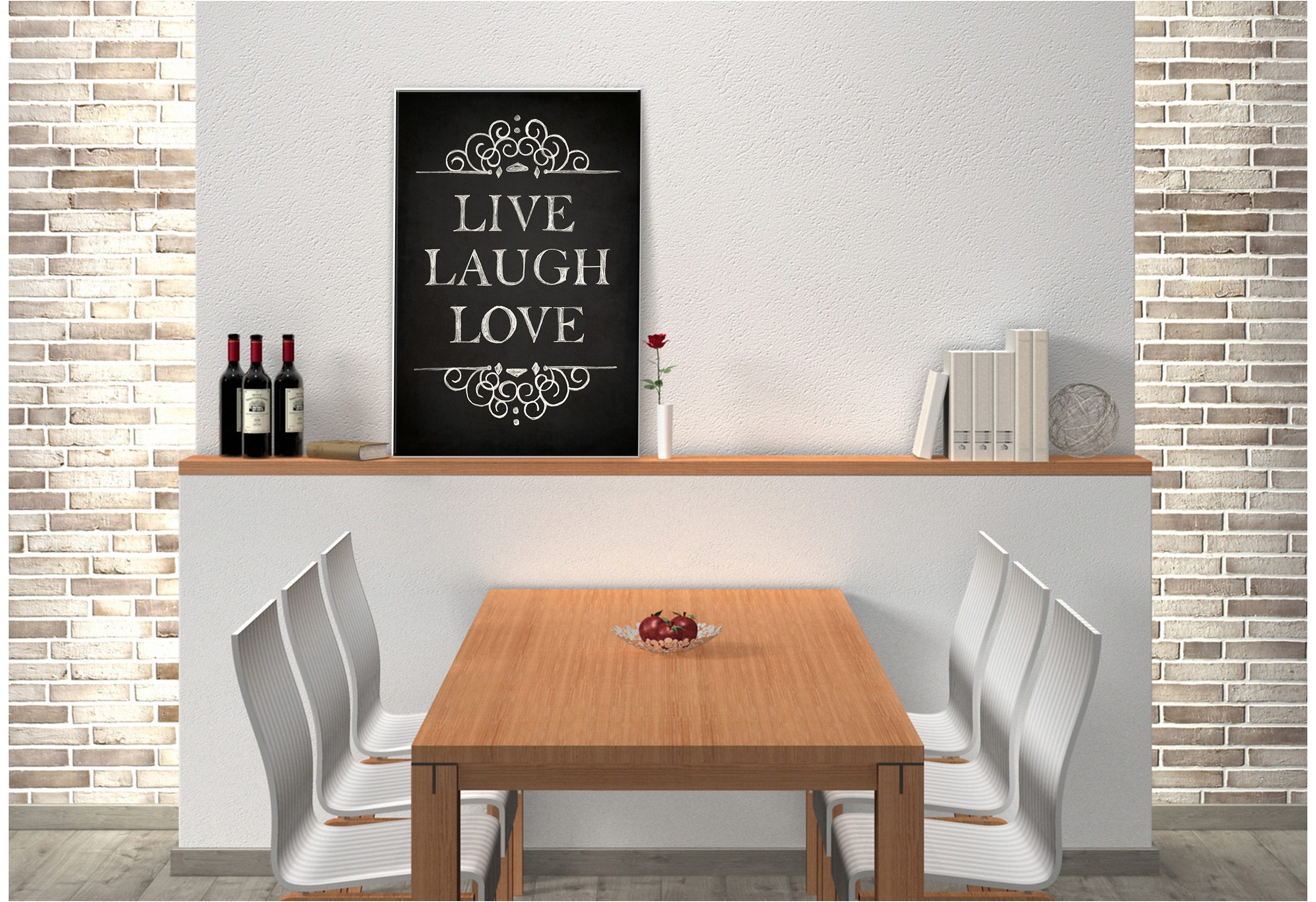 Wall-Art Wandbild »Live Laugh Love«, in 4 Größen
