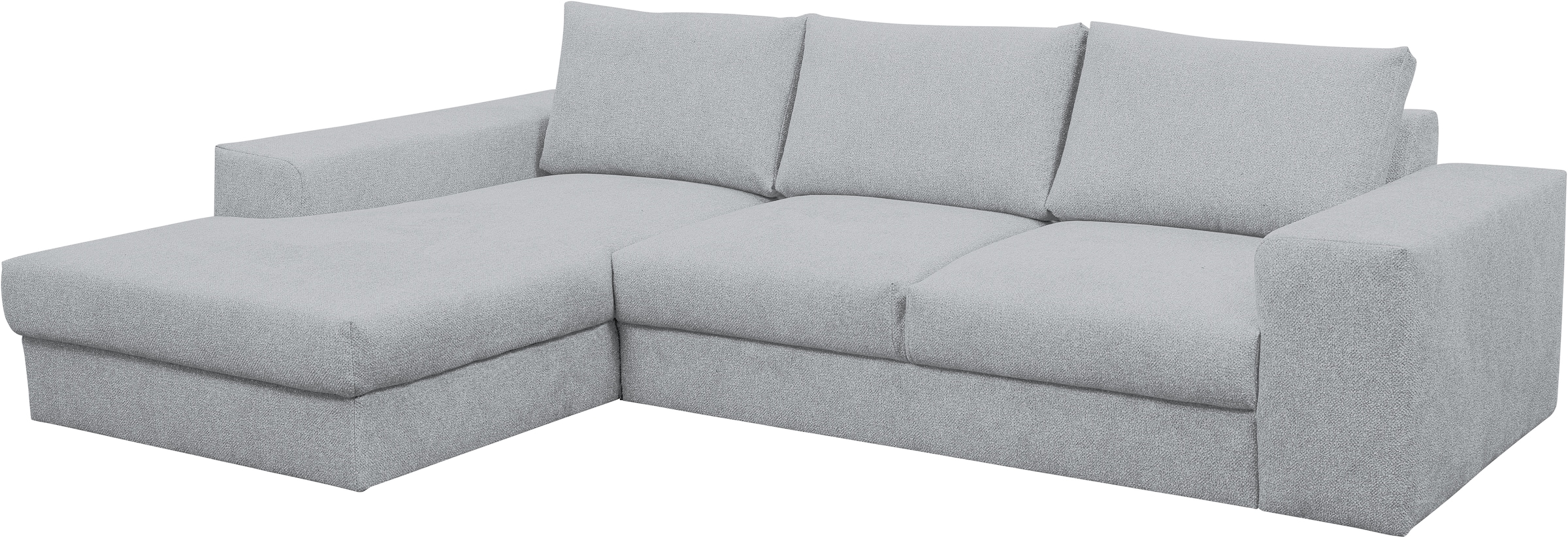 WERK2 Ecksofa »Rozzana Design Ecksofa mit hohem Komfort, zeitlos & elegant,  L-Form,« in kuschelweichen Trendstoffen Cord, Breitcord und Plüsch