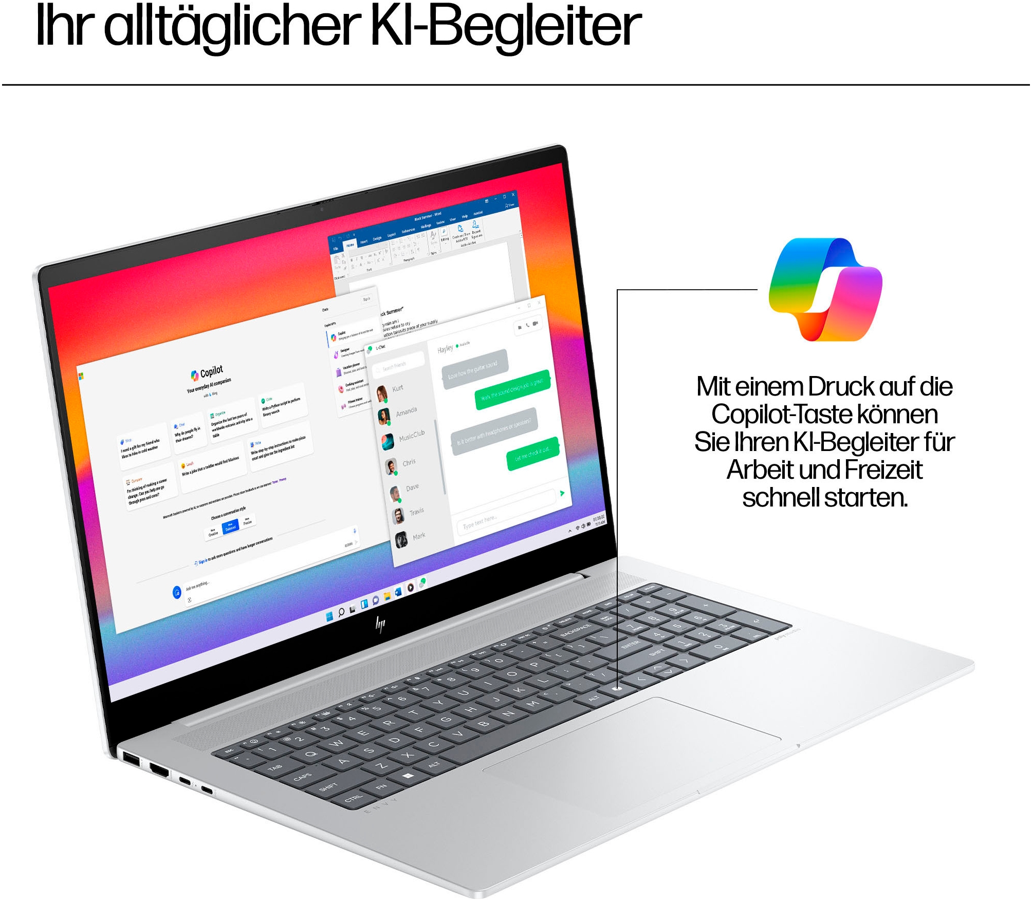 HP Notebook »17-da007«, 43,9 cm, / 17,3 Zoll, Intel, Core Ultra 7, 1000 GB SSD, 17-da0075ng