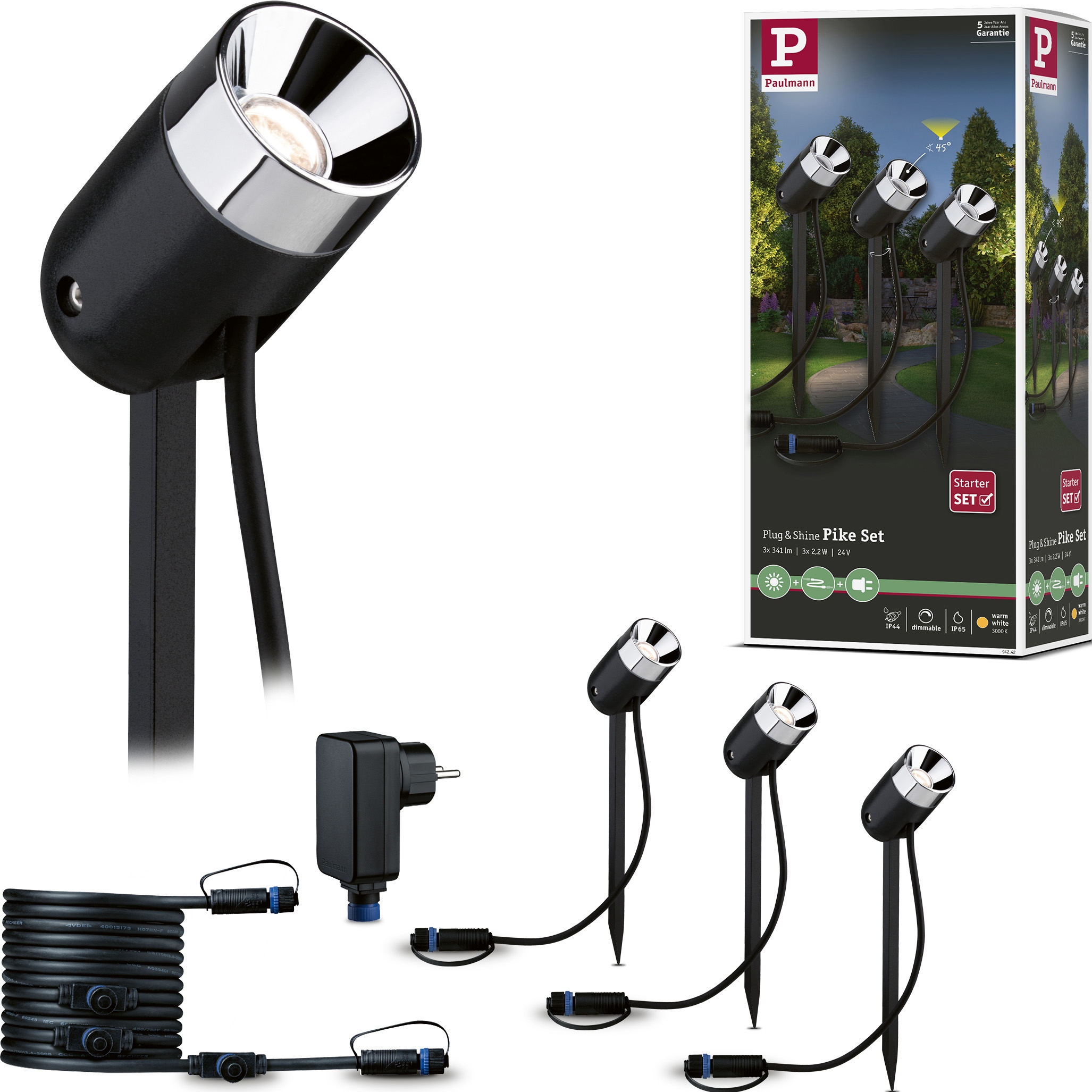 Paulmann LED Gartenstrahler »Plug Shine«, flammig-flammig, 3 kaufen Anthrazit 3000K & LED-Modul, 24V online