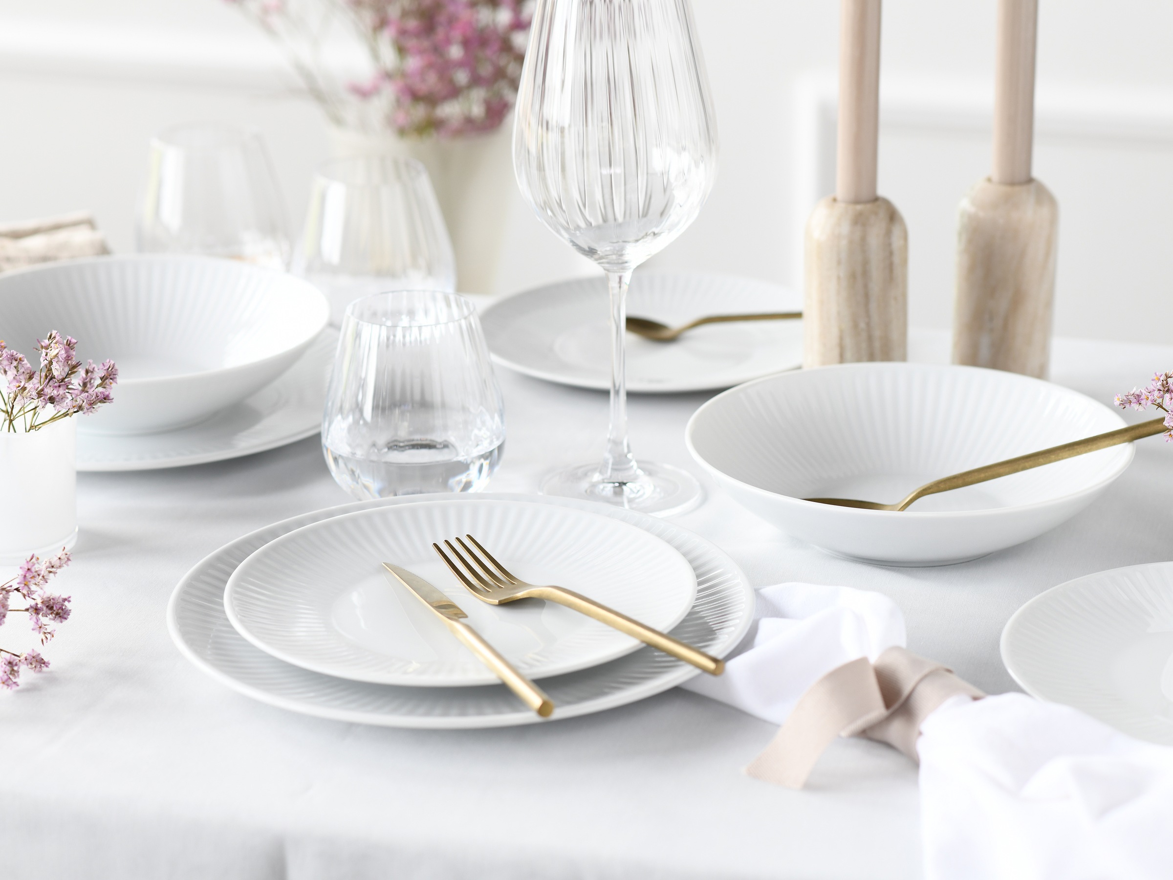 CreaTable Teller-Set »Valencia Weiß, Tellerset 18-tlg«, (Set, 18 tlg.), Elegant, Boho Chic