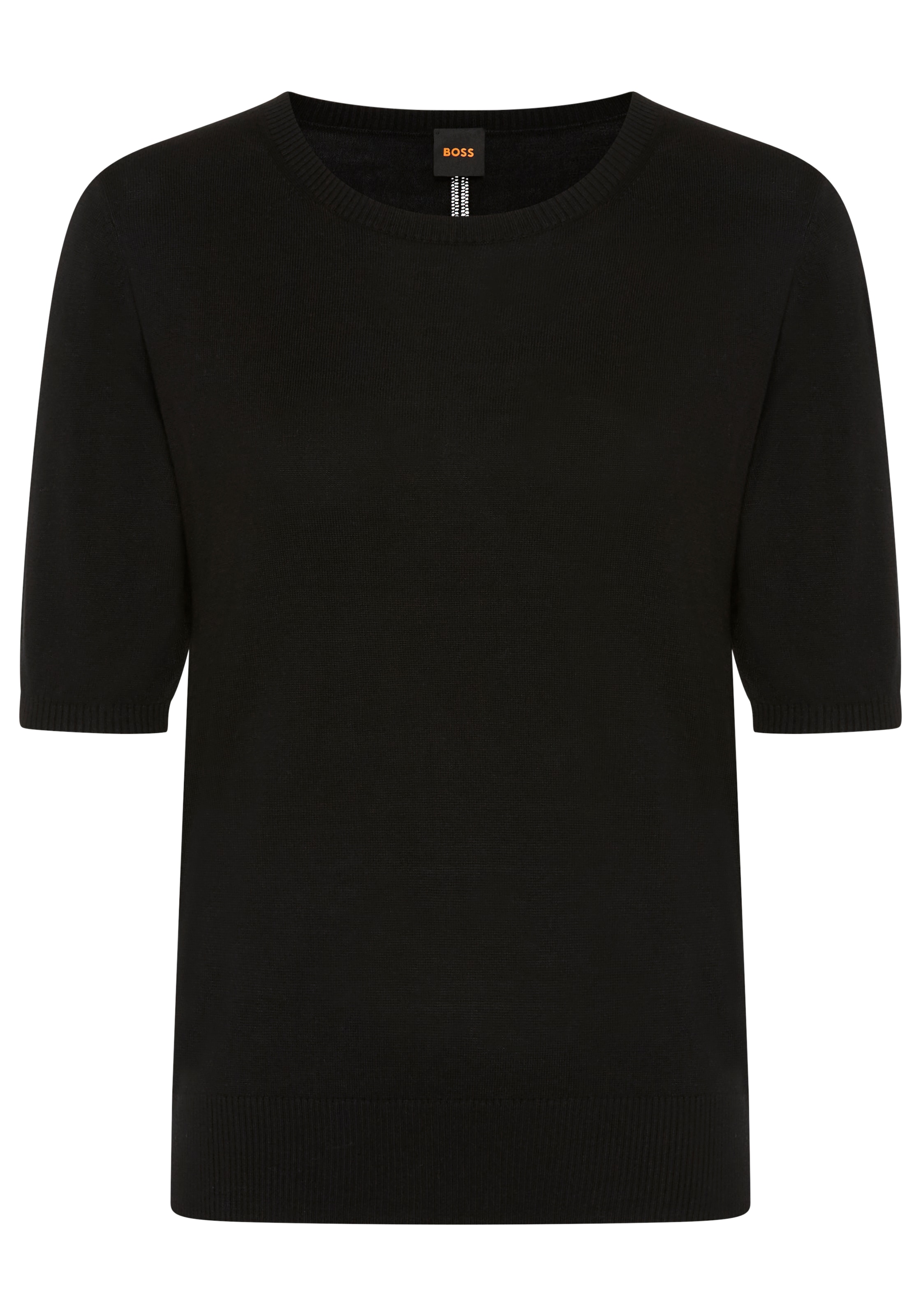 BOSS ORANGE Kurzarmpullover »Fiaffu Premium Damenmode« mit Lochmuster, Kaschmir-Anteil