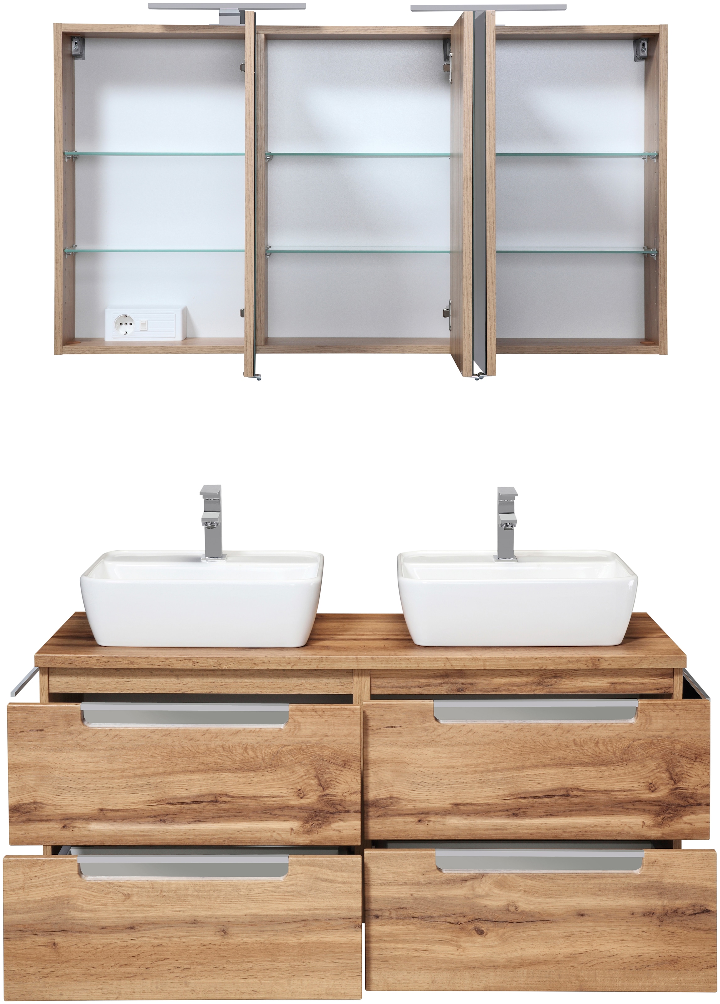welltime Badmöbel-Set »Malibu«, (Set, 2 St.), Breite 120 cm, mit Soft-Close