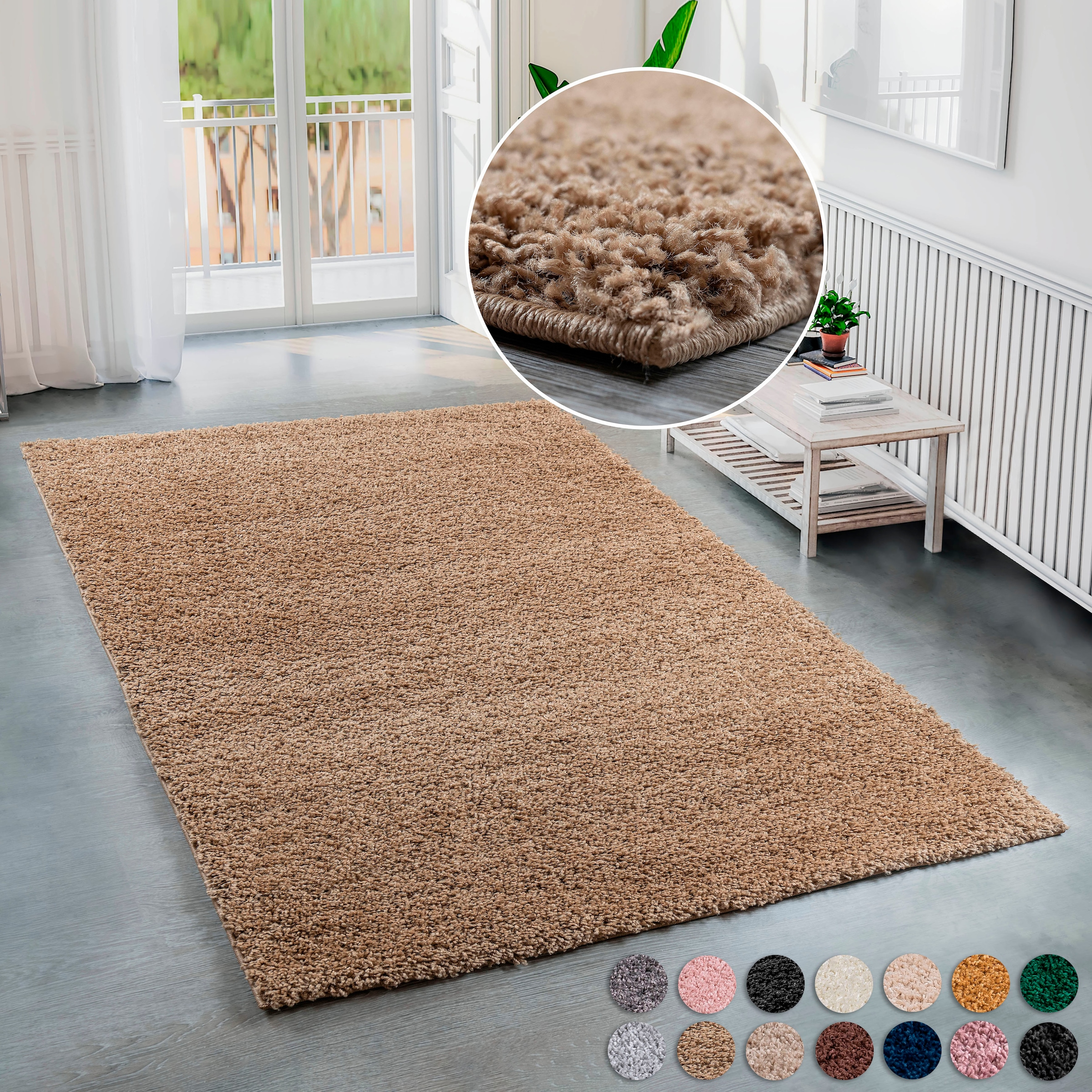 Bruno Banani Hochflor-Teppich »Shaggy Soft«, rechteckig, 30 mm Höhe, gewebt günstig online kaufen