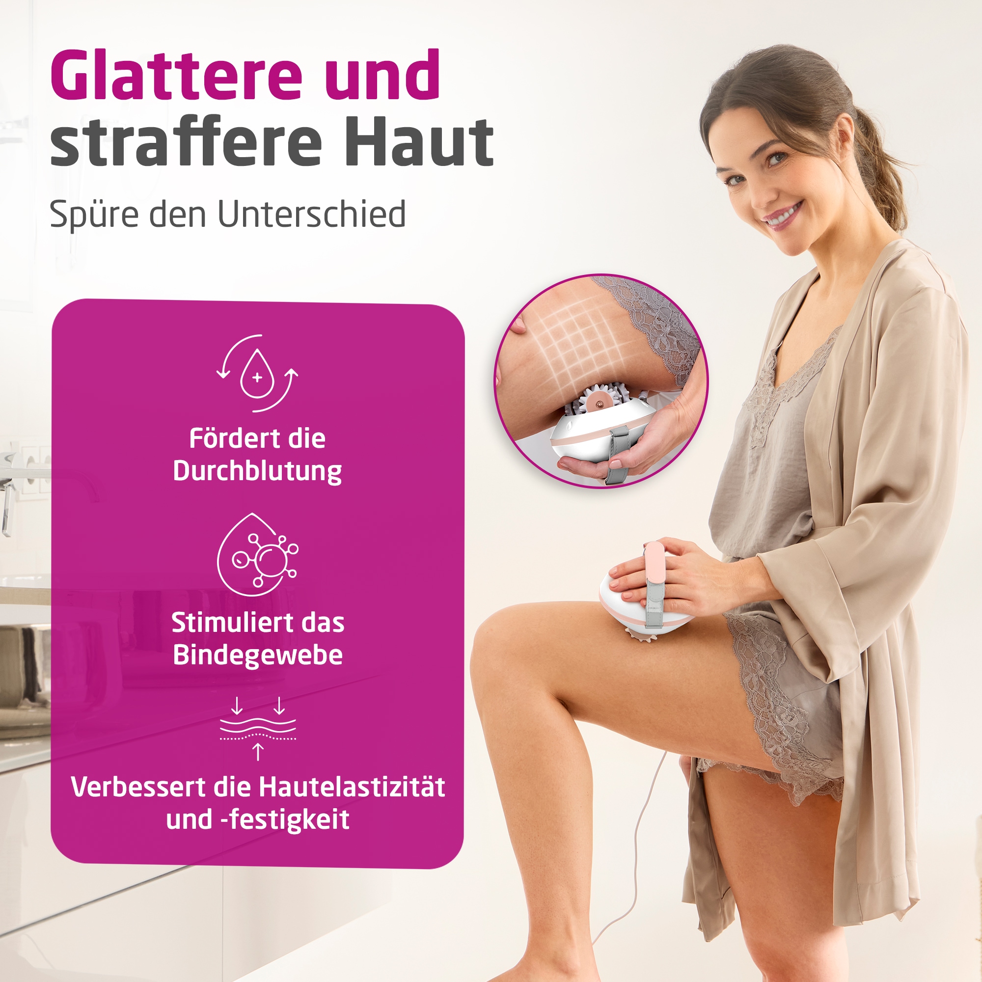 Medisana Massageroller »AC 860« Cellulite Massagegerät, Stimulation des Bindegewebe, 2 Intensitäten