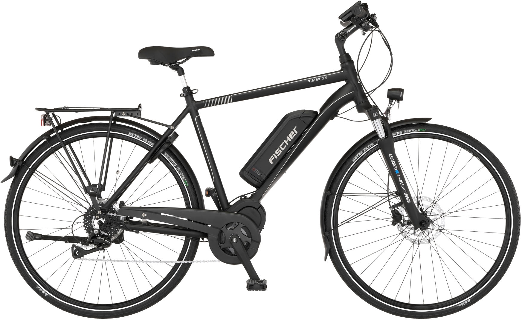 FISCHER Fahrrad E-Bike »VIATOR 3.0 Herren 55«, 8 Gang, Shimano, Acera, Mittelmotor 250 W, (mit Faltschloss), Pedelec, Elektrofahrrad für Damen u. Herren