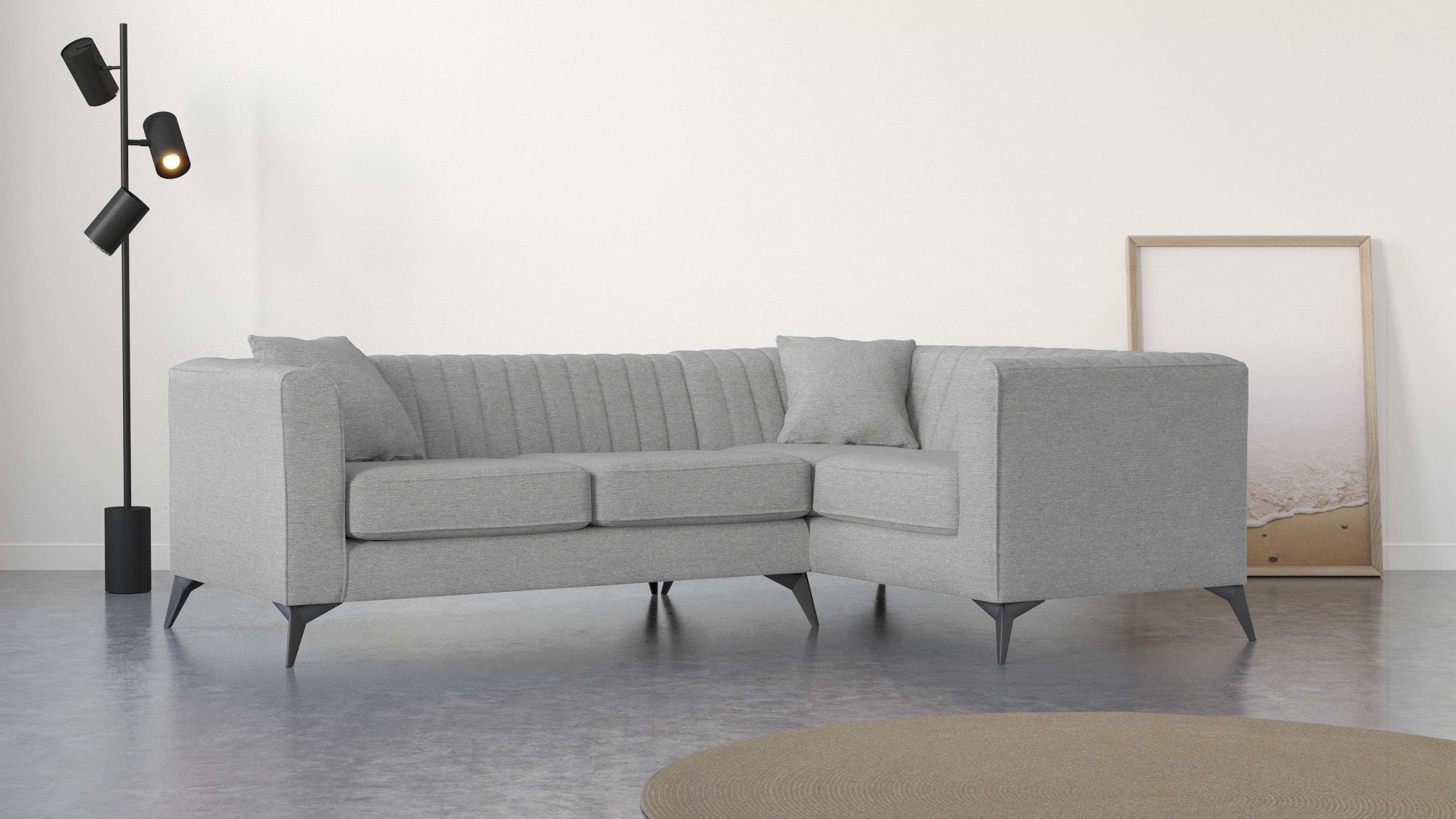 Places of Style Ecksofa »MATTHEW L-Form ideal für kleine Räume, Maße B/T/H: günstig online kaufen