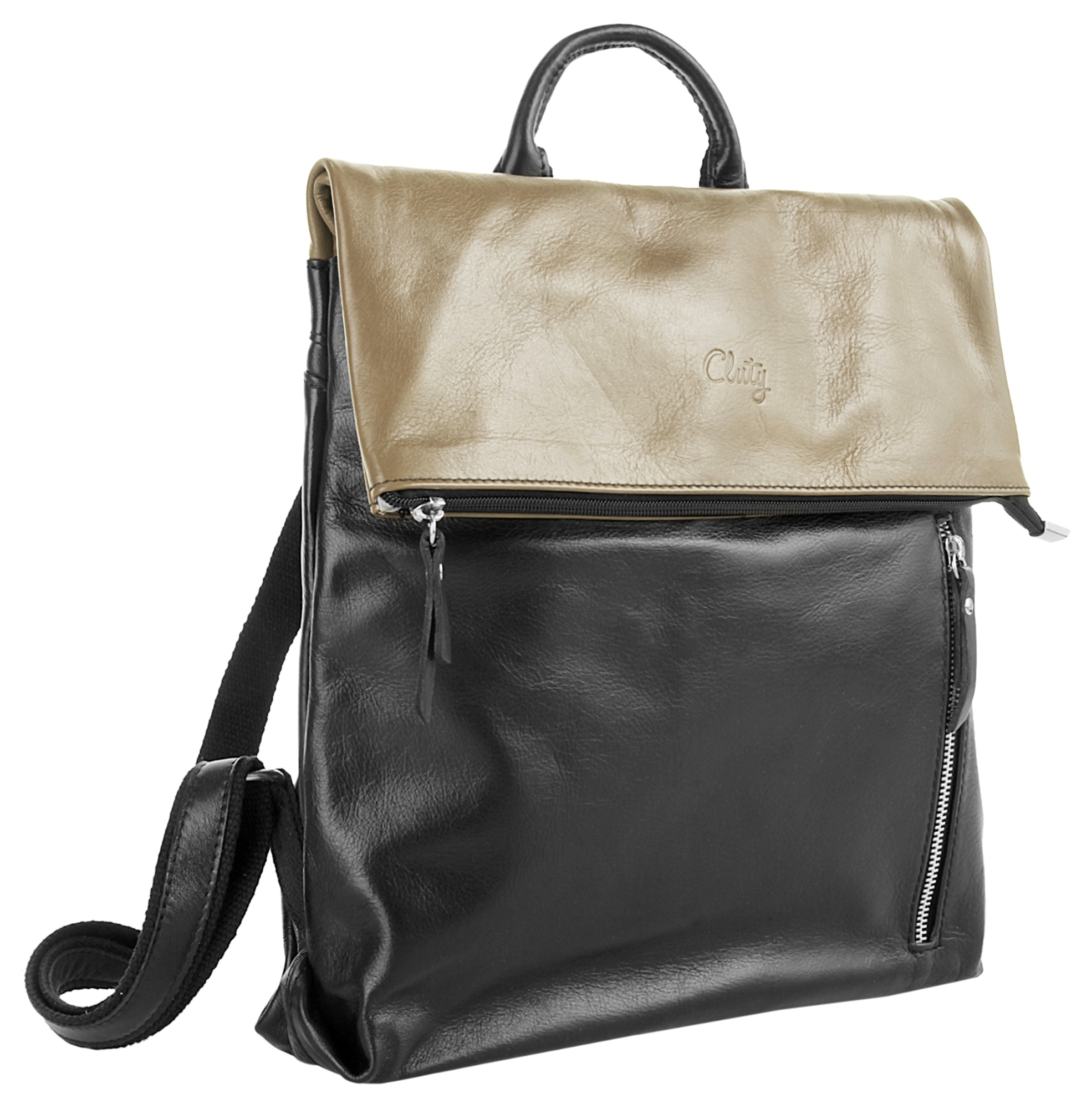Cluty Cityrucksack echt Leder, Made in Italy