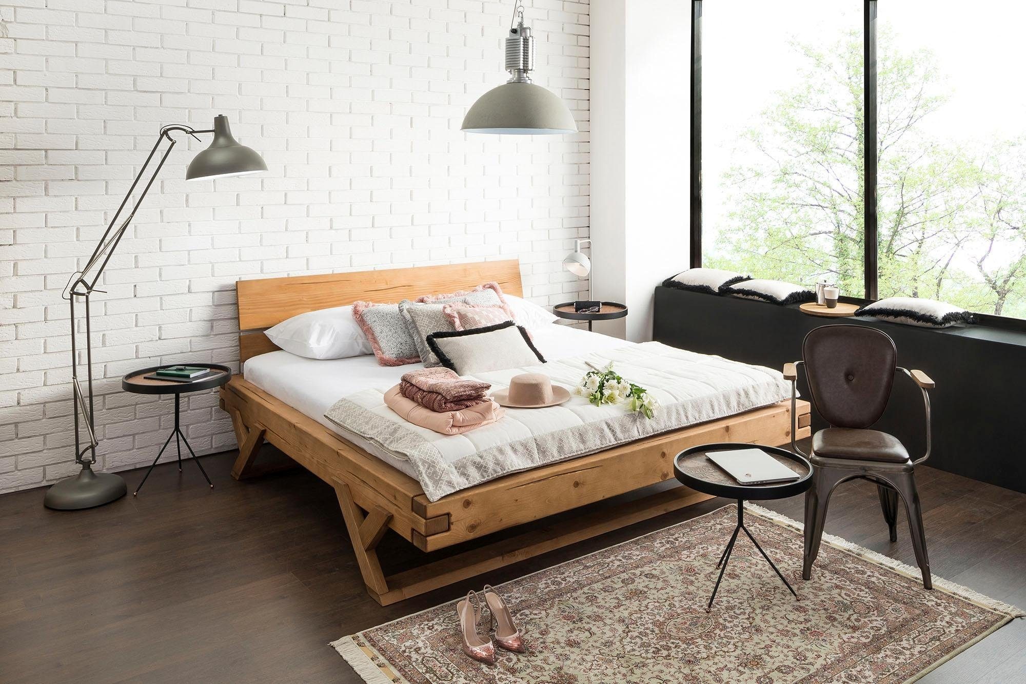 SalesFever Massivholzbett "Eik Naturbelassenes Massivholzbett", Urige Elega günstig online kaufen