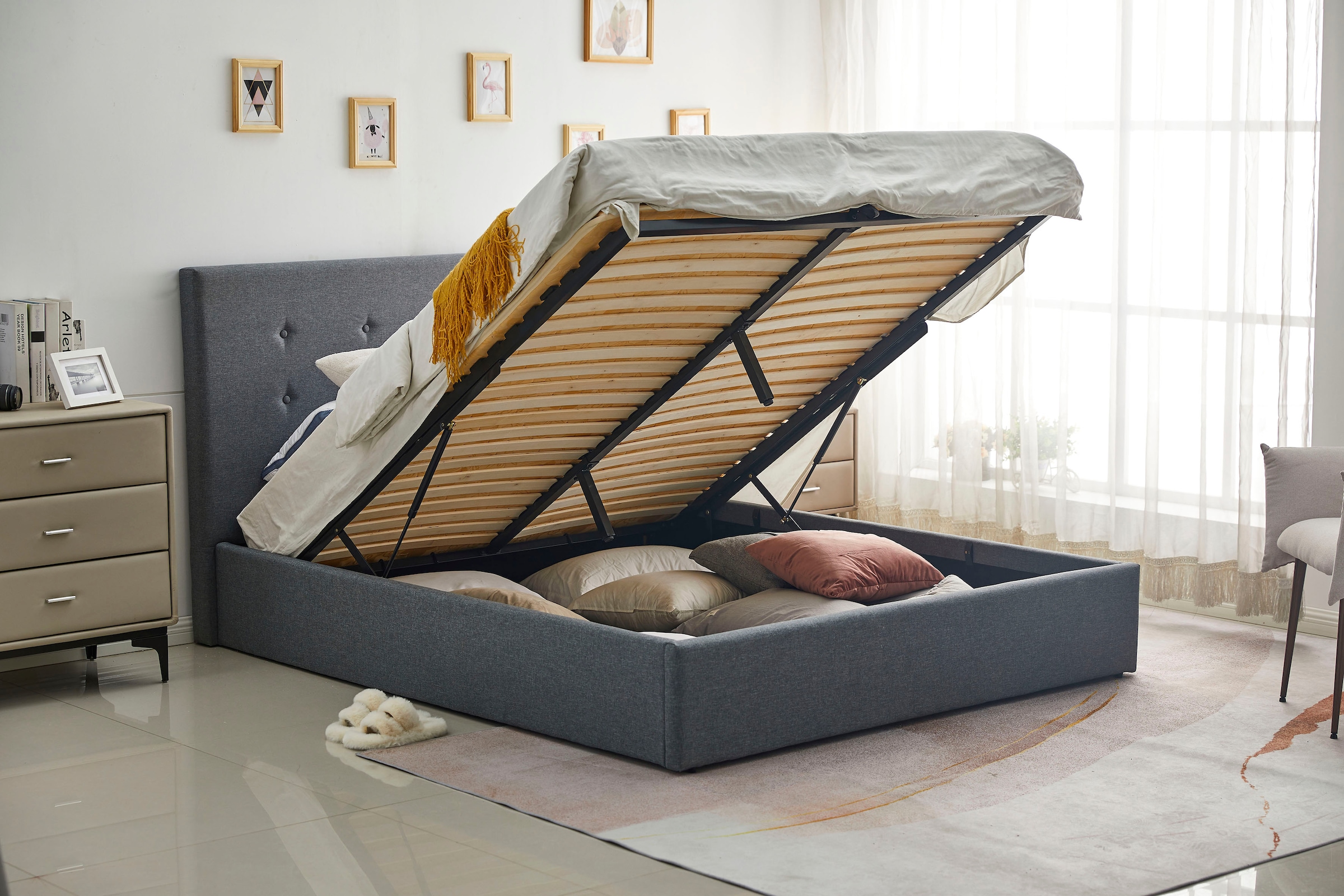 8. Bild von ATLANTIC home collection Polsterbett, mit Bettkasten und Lattenrost