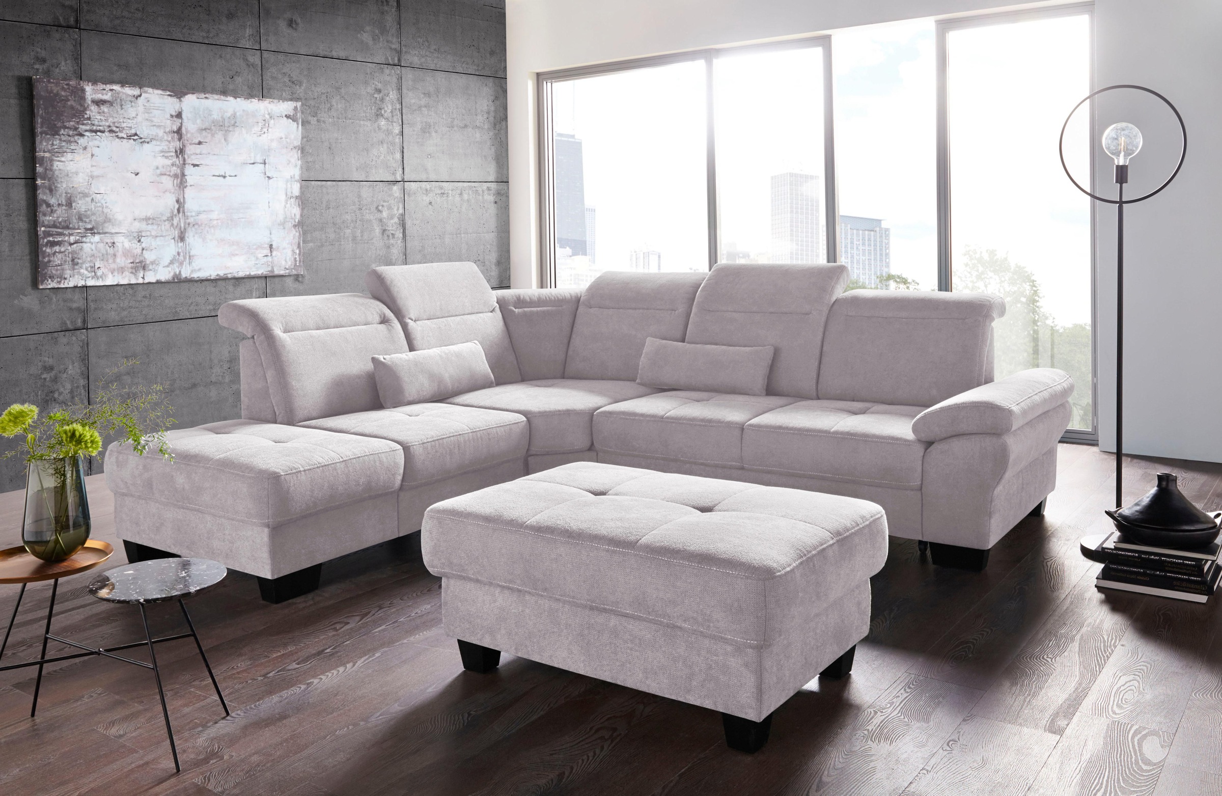 Places of Style Ecksofa »Cornwall L-Form«, incl. Sitztiefenverstellung, mit günstig online kaufen