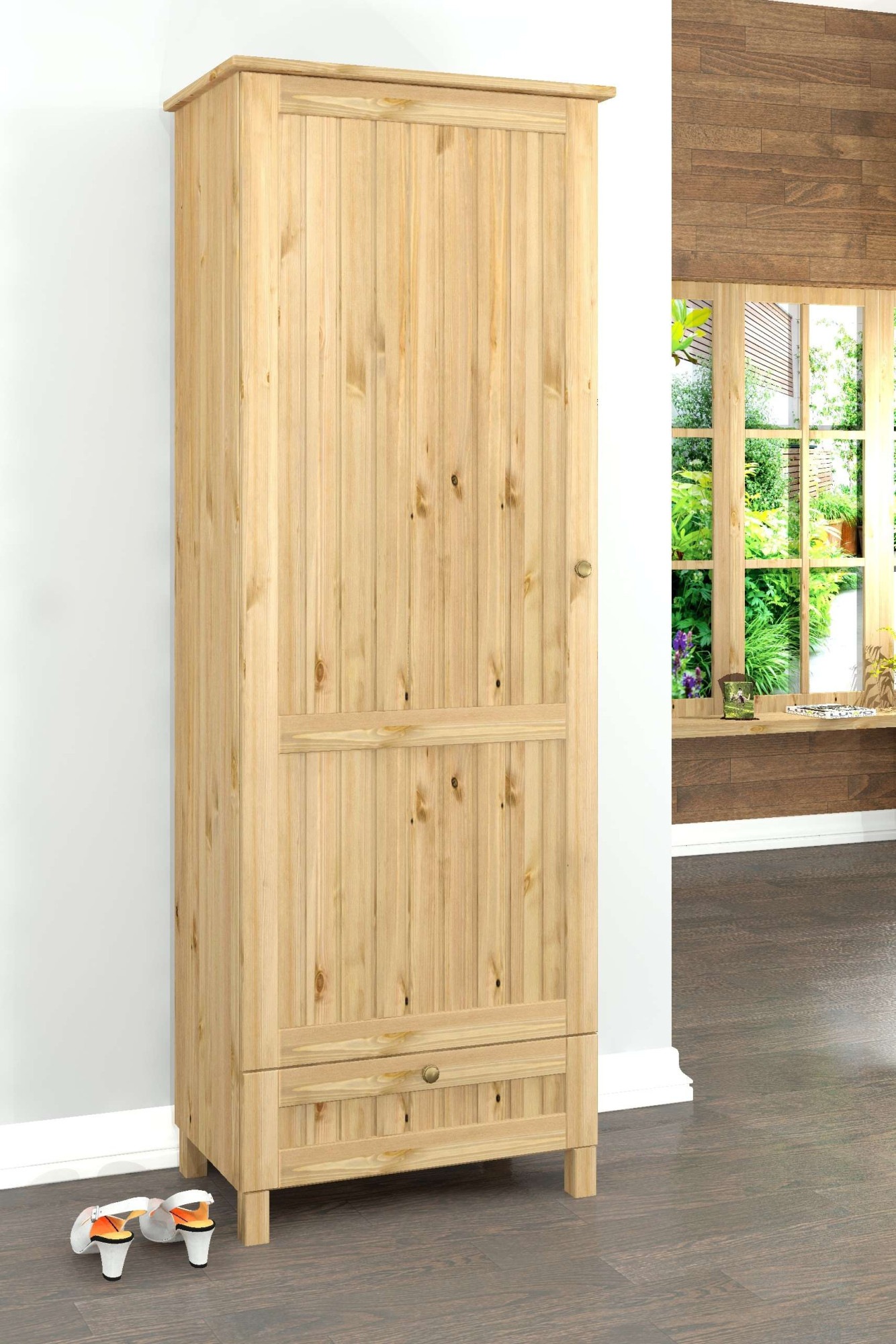 Home affaire Schuhschrank »Juventus«, (1 St.), aus massiver Kiefer, Breite 67cm, Höhe 180 cm