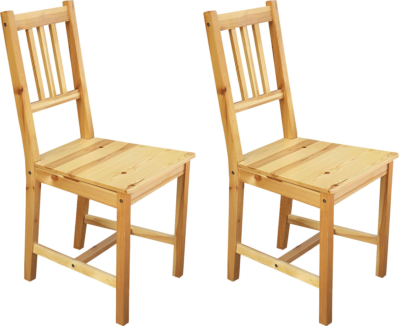 Möbilia 4-Fußstuhl (Set) 2 Stk.aus massivem Kiefernholz