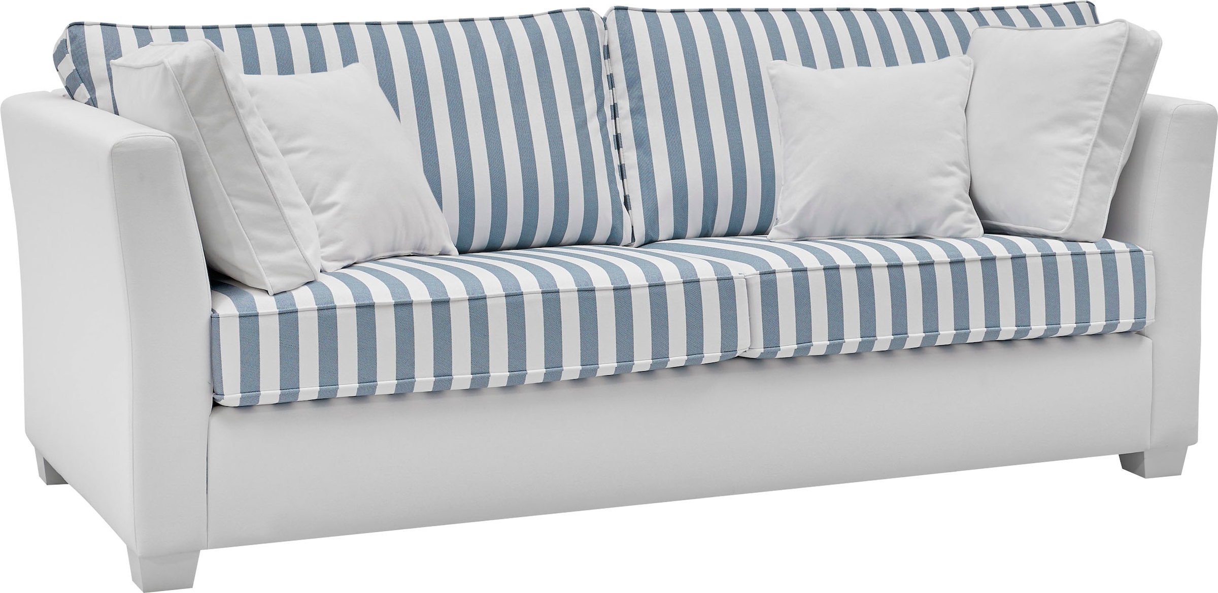 Home affaire 2,5-Sitzer »CALIFORNIA«, maritimer Landhausstil, in 3 Breiten, mit Holzfüßen Weiß lackiert