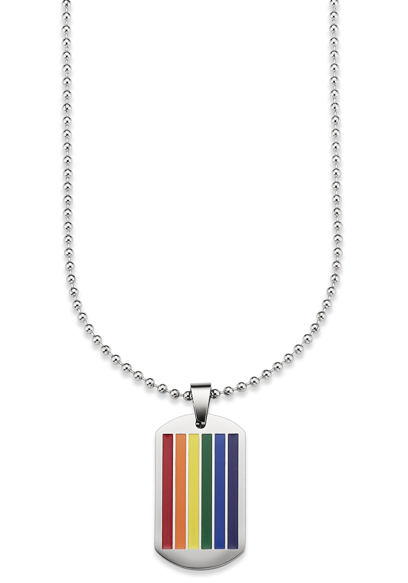 Bruno Banani Kette mit Epoxidharz Halskette bestellen Anhänger Tag Kugelkette Regenbogen »Schmuck Silber«, Geschenk, mit online Dog