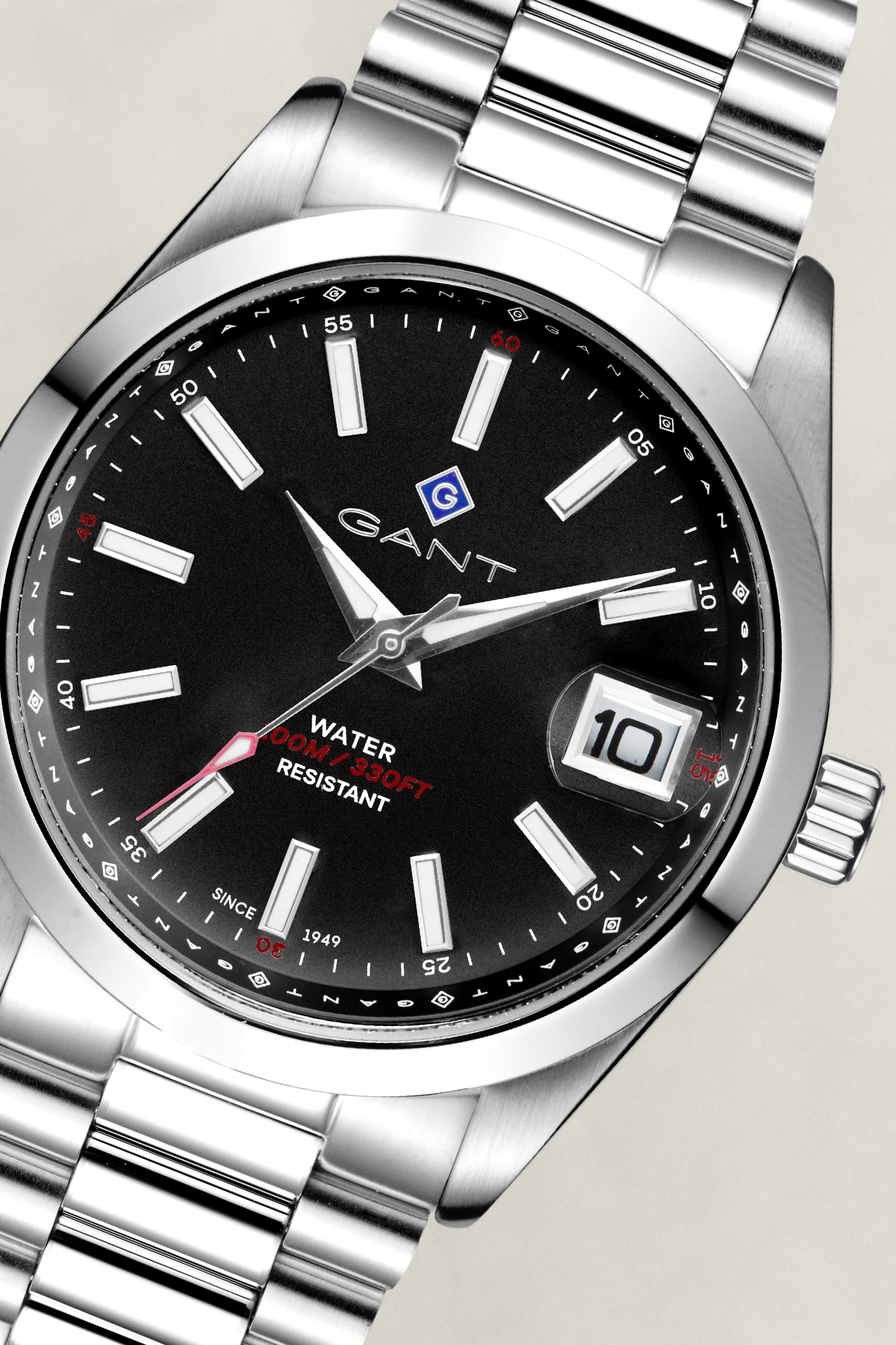 Gant Quarzuhr »Eastham« Armbanduhr, Herrenuhr, Edelstahlarmband, analog, Tag