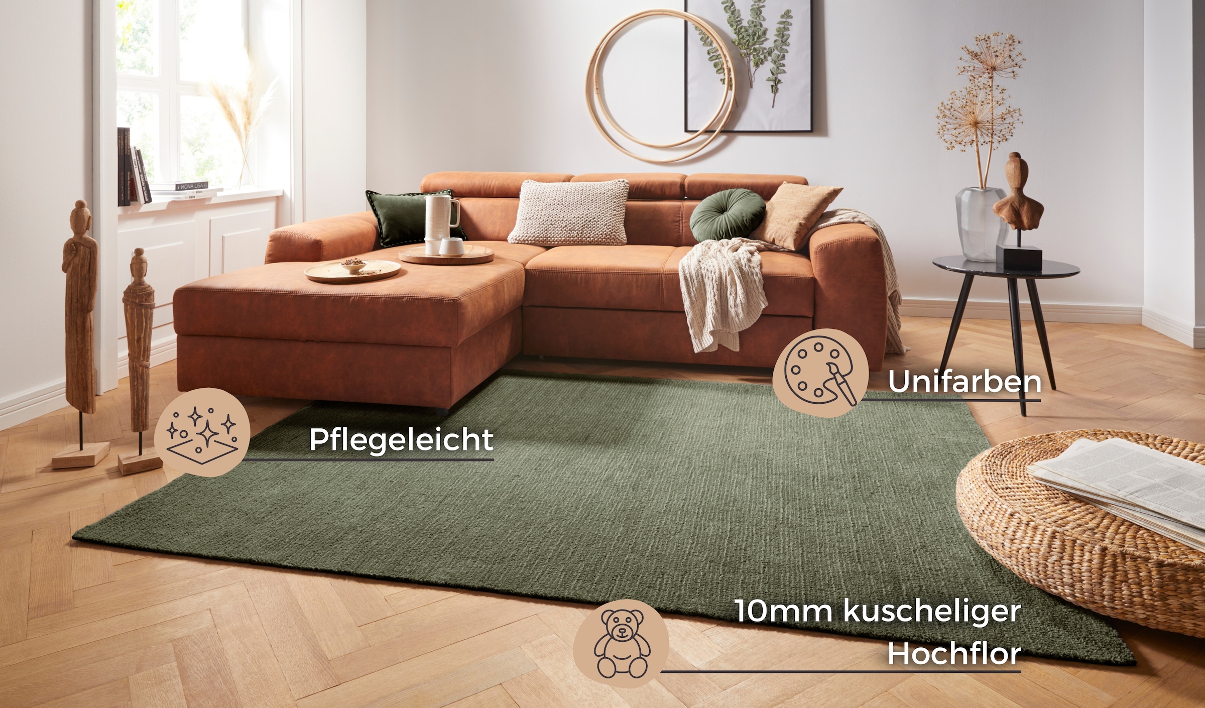 HANSE Home Teppich »Supersoft«, rechteckig, 10 mm Höhe, Kurzflor, Läufer Modern, Einfarbig, Wohnzimmer, Schlafzimmer
