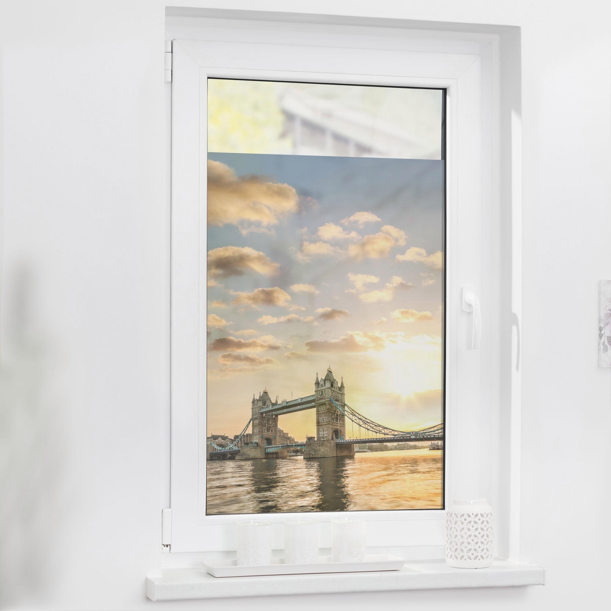 LICHTBLICK ORIGINAL Fensterfolie »Tower Bridge« 1 Stk. blickdicht strukturi günstig online kaufen